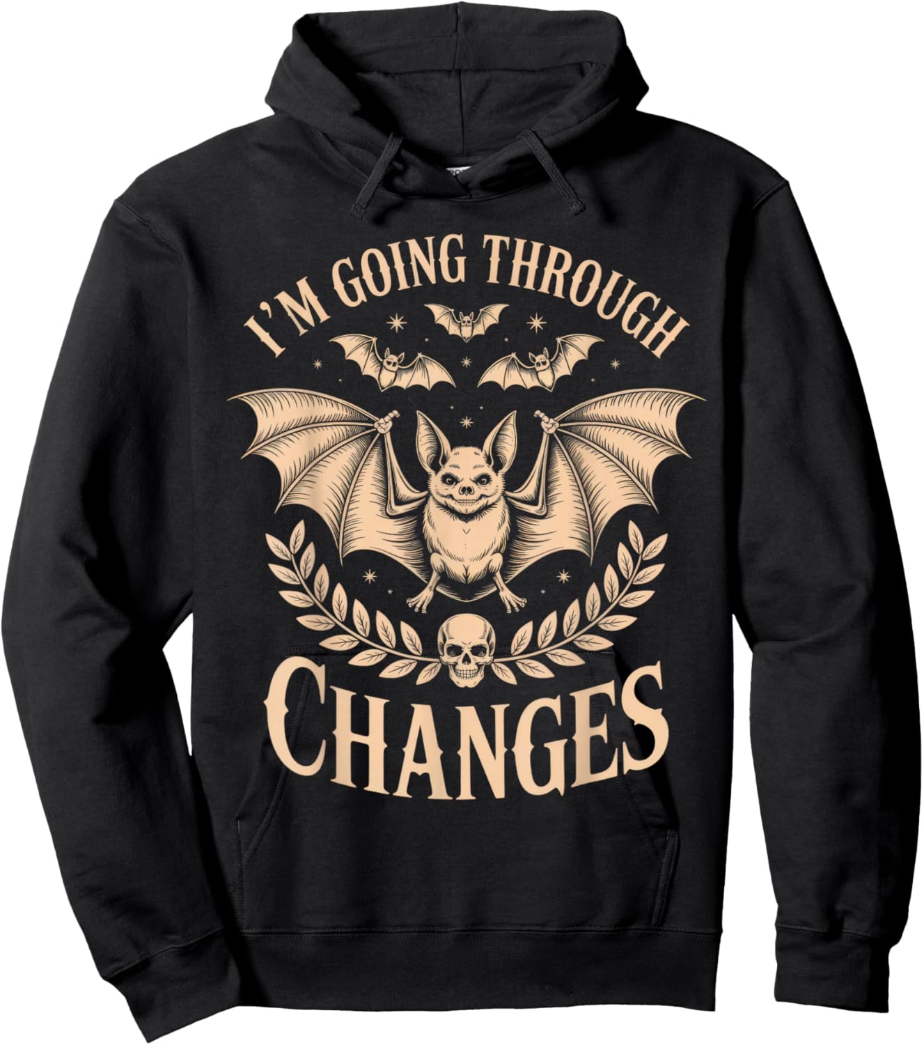 I'm Going Through Changes Bat Halloween Humor Spooky Vibes Hoodie - Hoodie | Black
