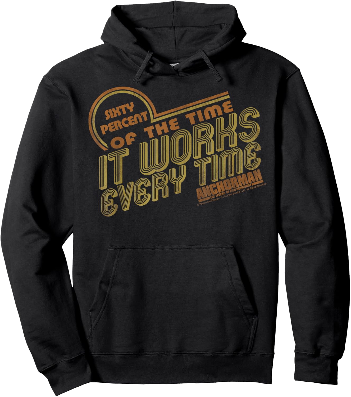 Anchorman It Works Every Time Quote Hoodie - Hoodie | Black