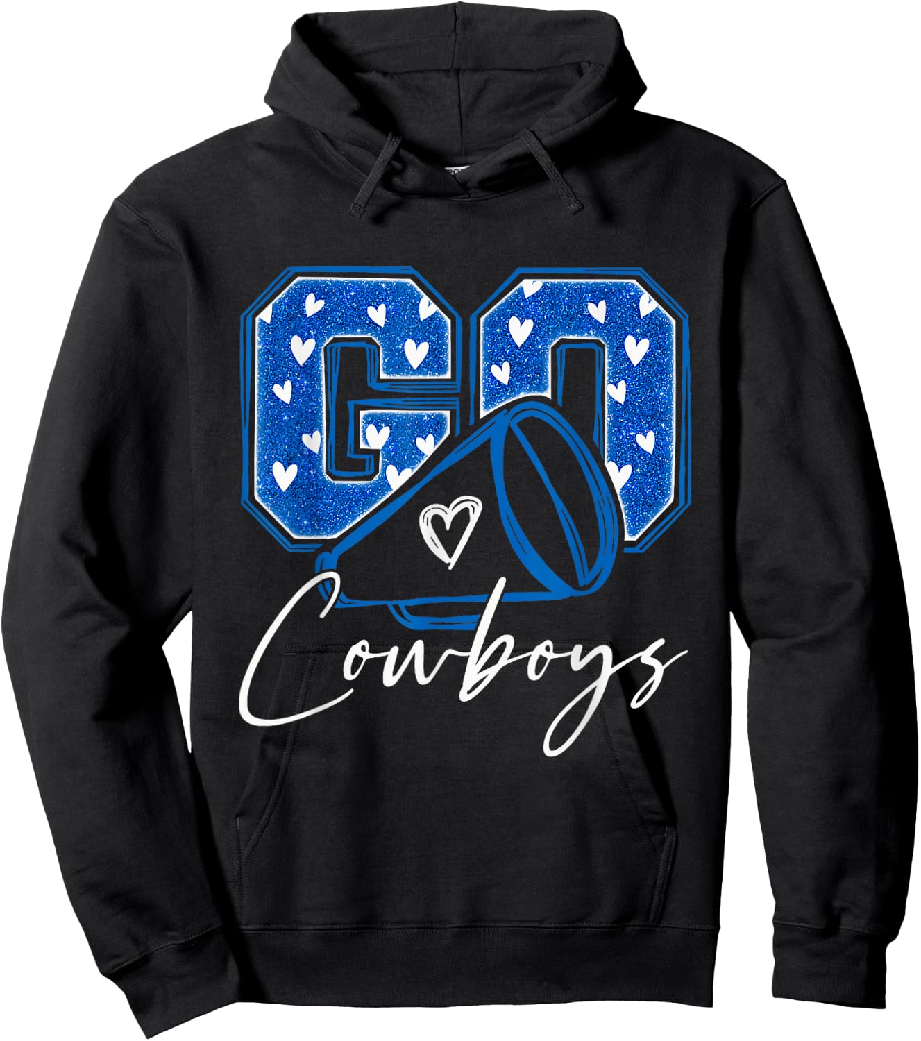 Go Cheer Cowboys Design Gift Women Girls Hoodie - Hoodie | Black