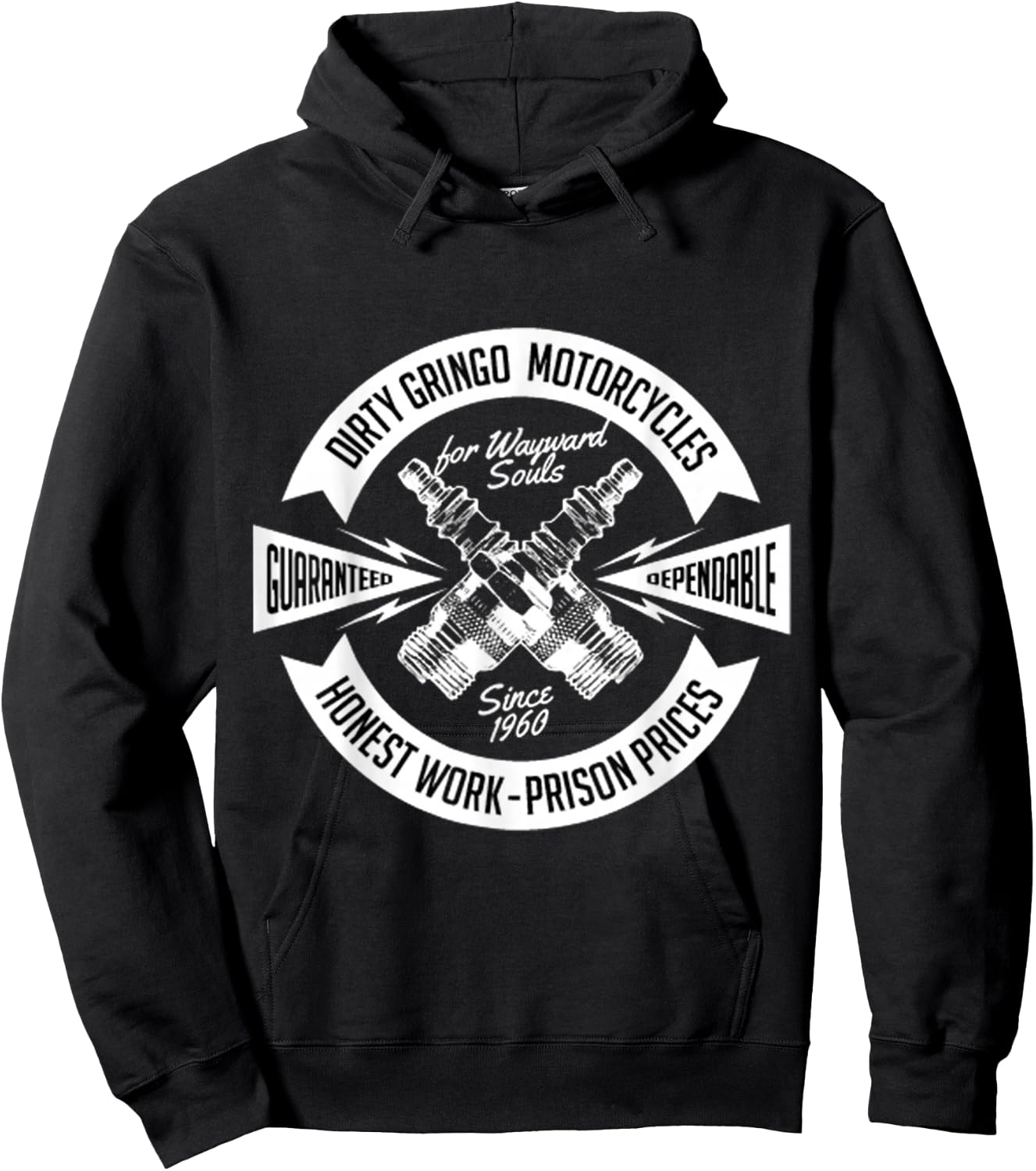 The Dirty Gringo Motorcycle Rat Rod Crossed Spark Plugs Sexy Hoodie - Hoodie | Black