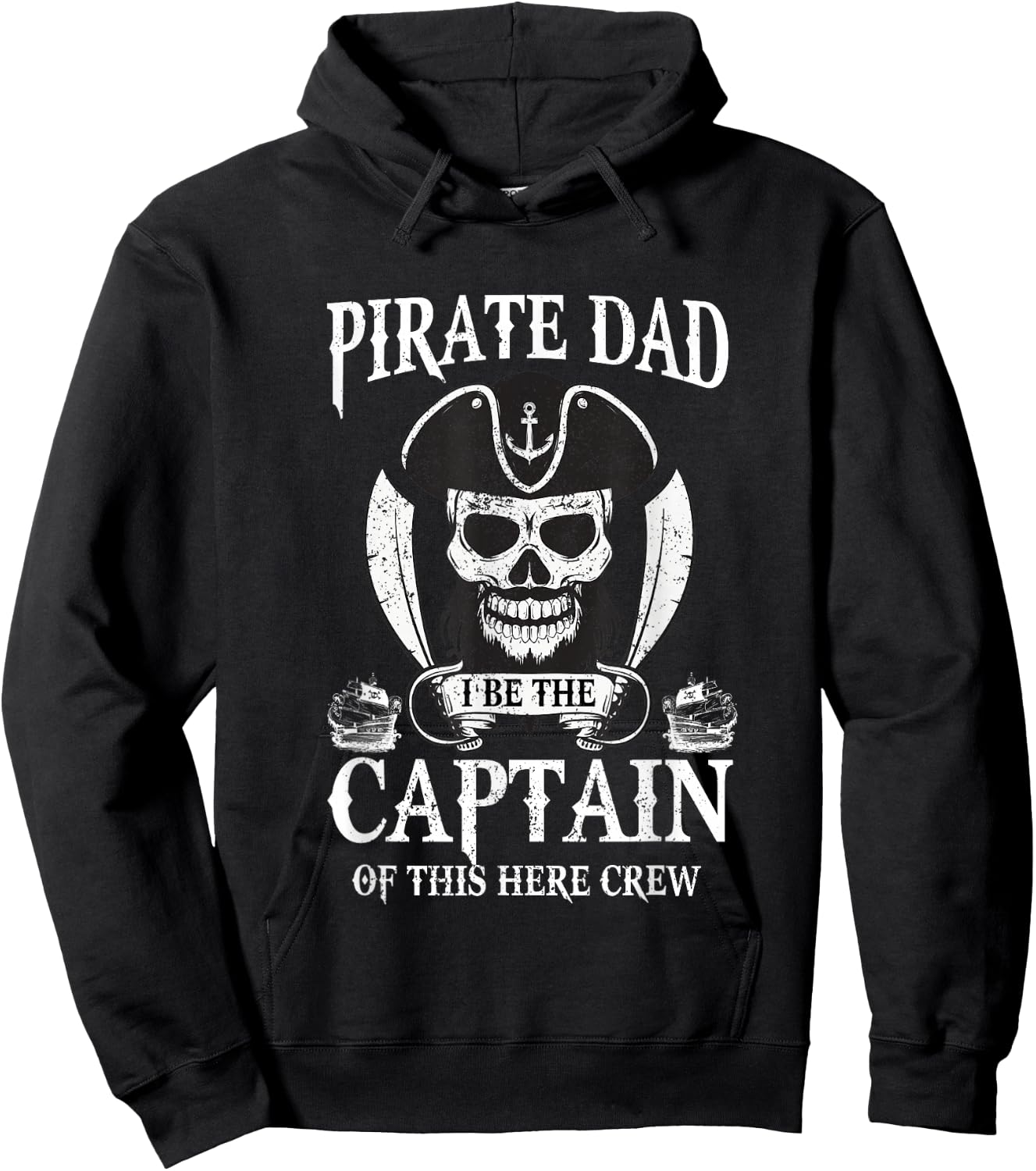 Captain Pirate Dad Daddy Papa Hoodie - Hoodie | Black