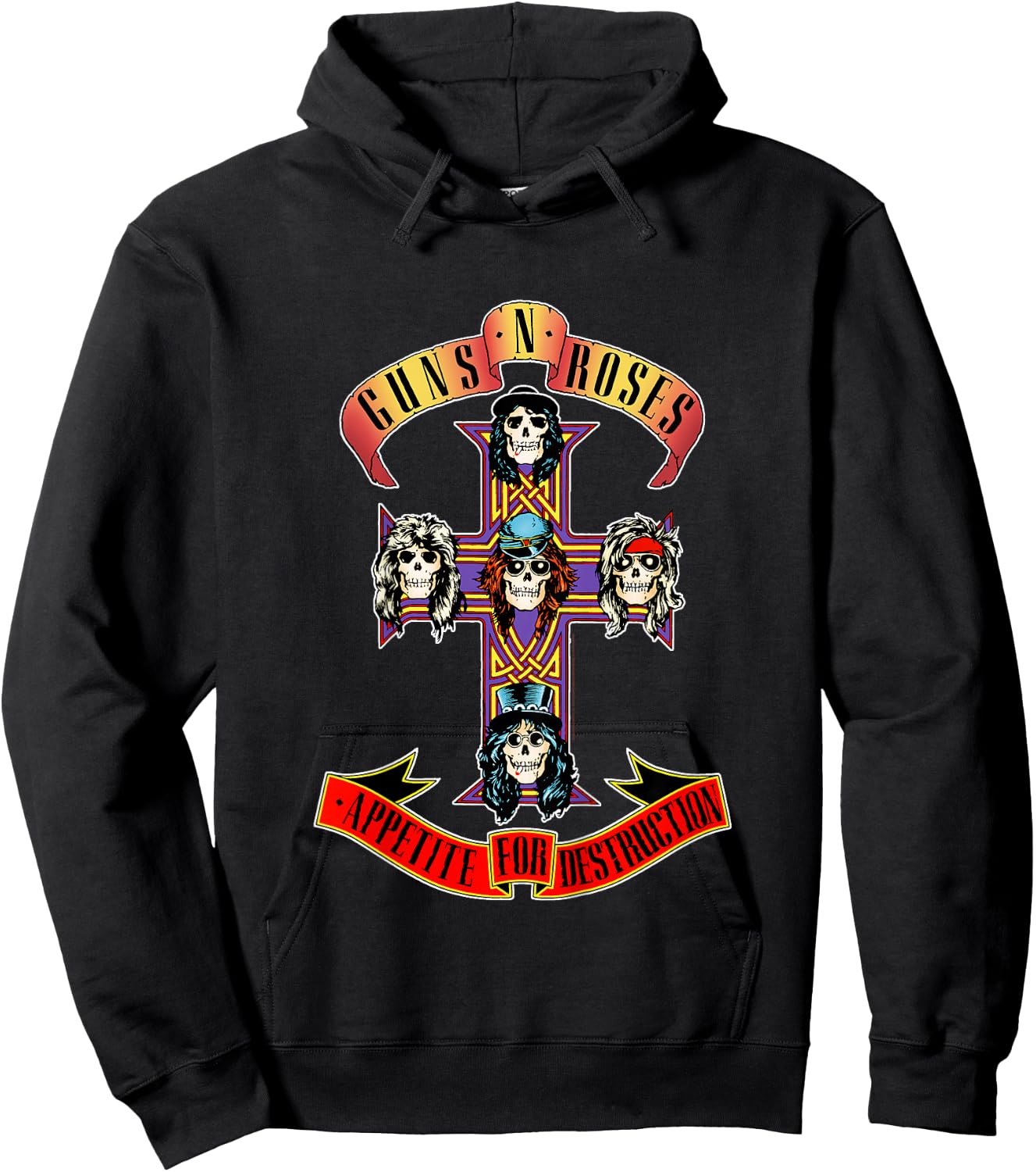 Kids Youth Guns N' Roses Official Cross Hoodie - Hoodie | Black