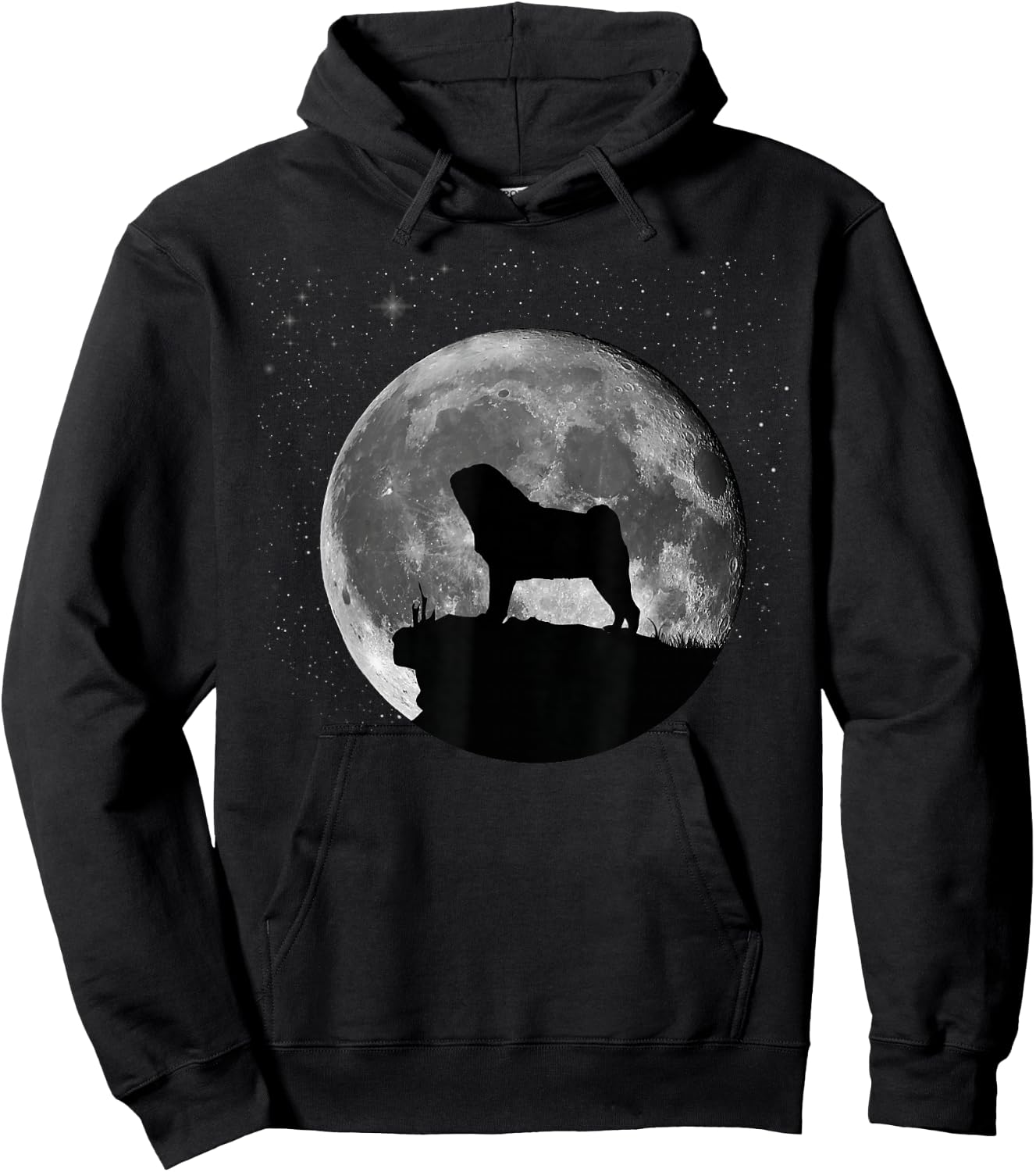 Pug Puggie-Dog Hoodie - Hoodie | Black