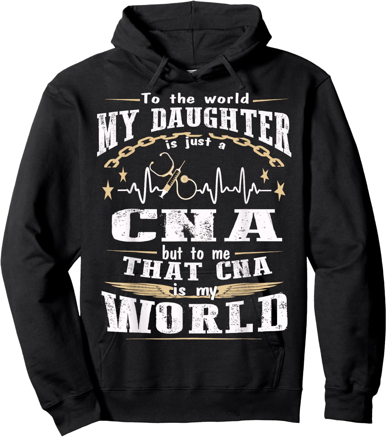 But to me That CNA is my World - CNA's Mom Shirt Hoodie - Hoodie | Black