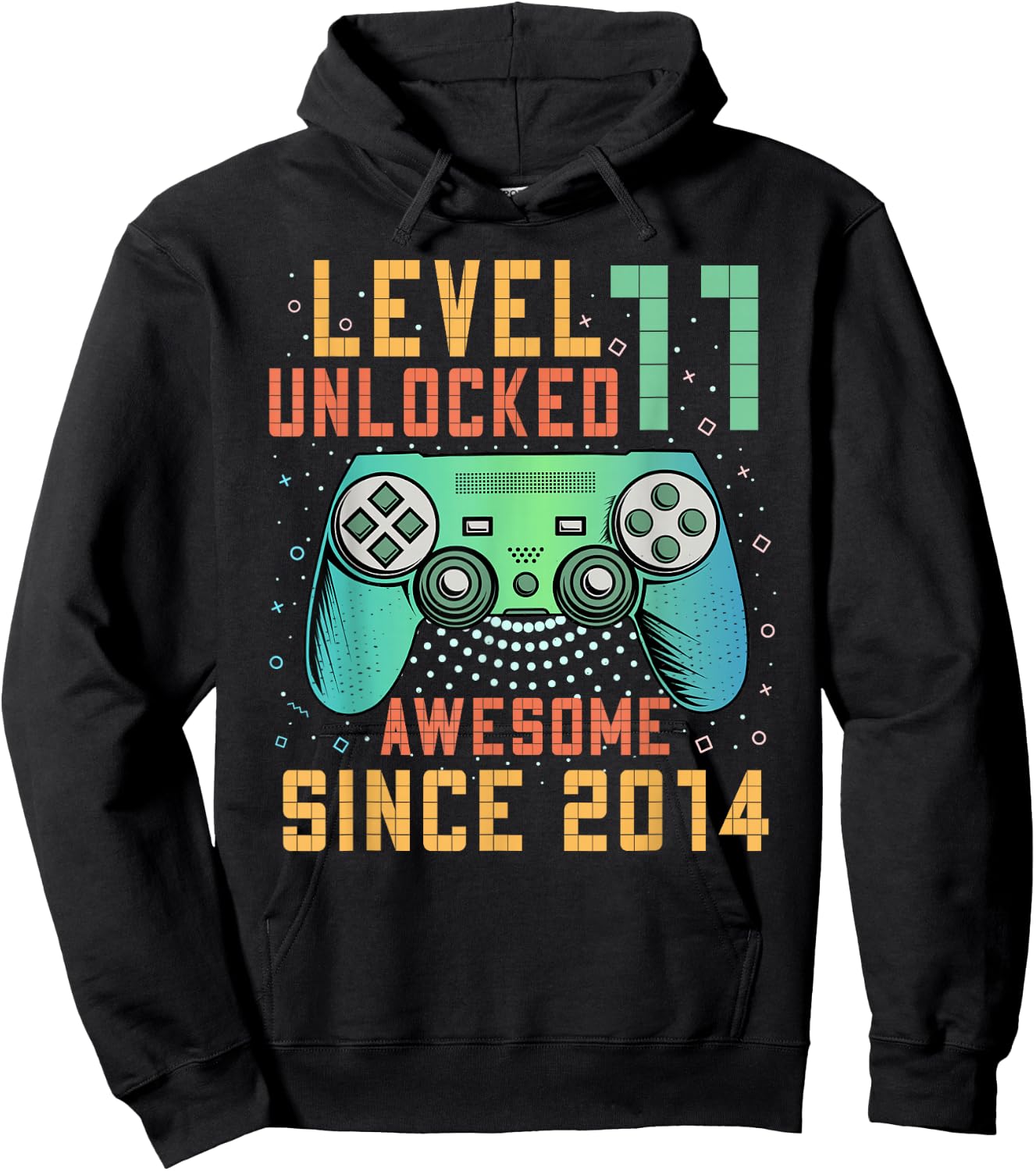 Level 11 Unlocked 11th Birthday 11 Year Old Boy Gifts Gaming Hoodie - Hoodie | Black