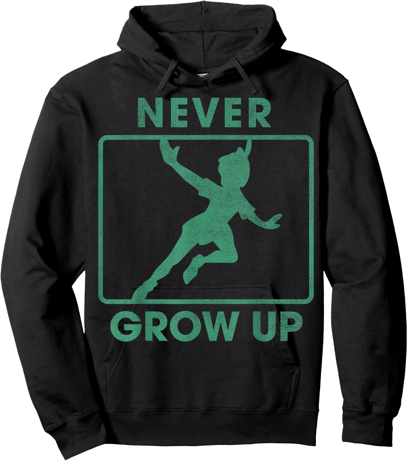 Disney Peter Pan Never Grow Up Silhouette Small Hoodie - Hoodie | Black