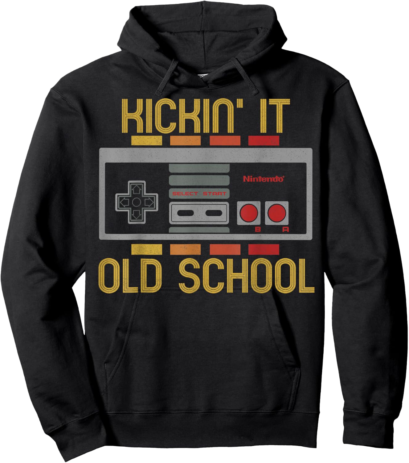 Nintendo NES Retro Kickin' It Old School Graphic Hoodie - Hoodie | Black