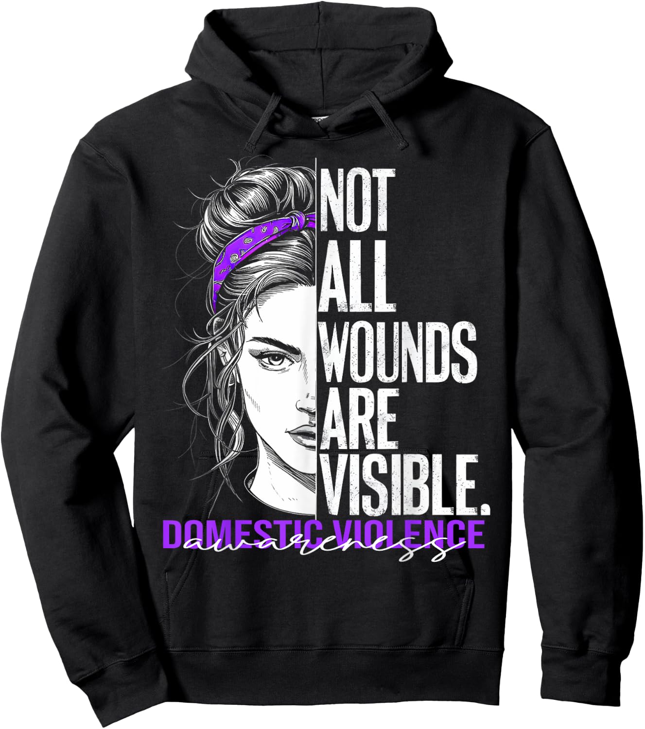 Not All Wounds Are Visible Women Domestic Violence Awareness Hoodie - Hoodie | Black