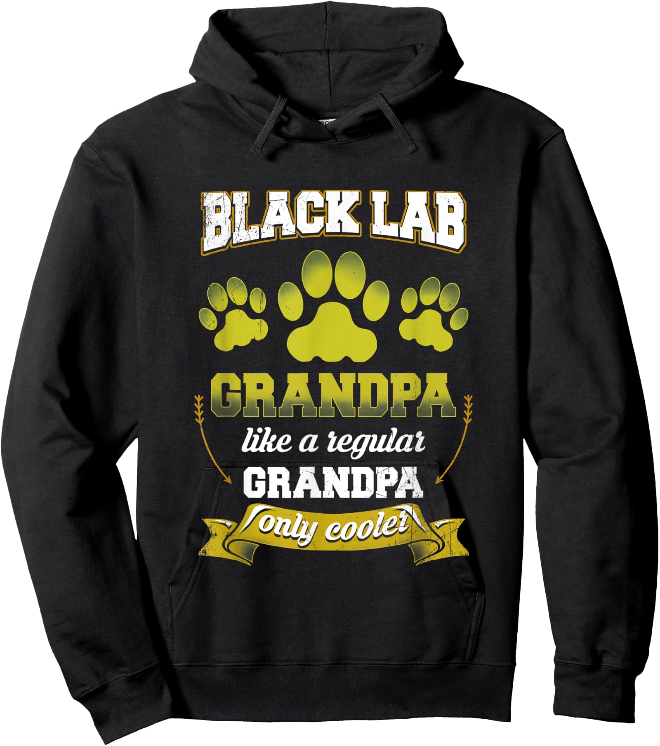 Black Lab Grandpa Like A Regular Grandpa Only Cooler Shirt Hoodie - Hoodie | Black