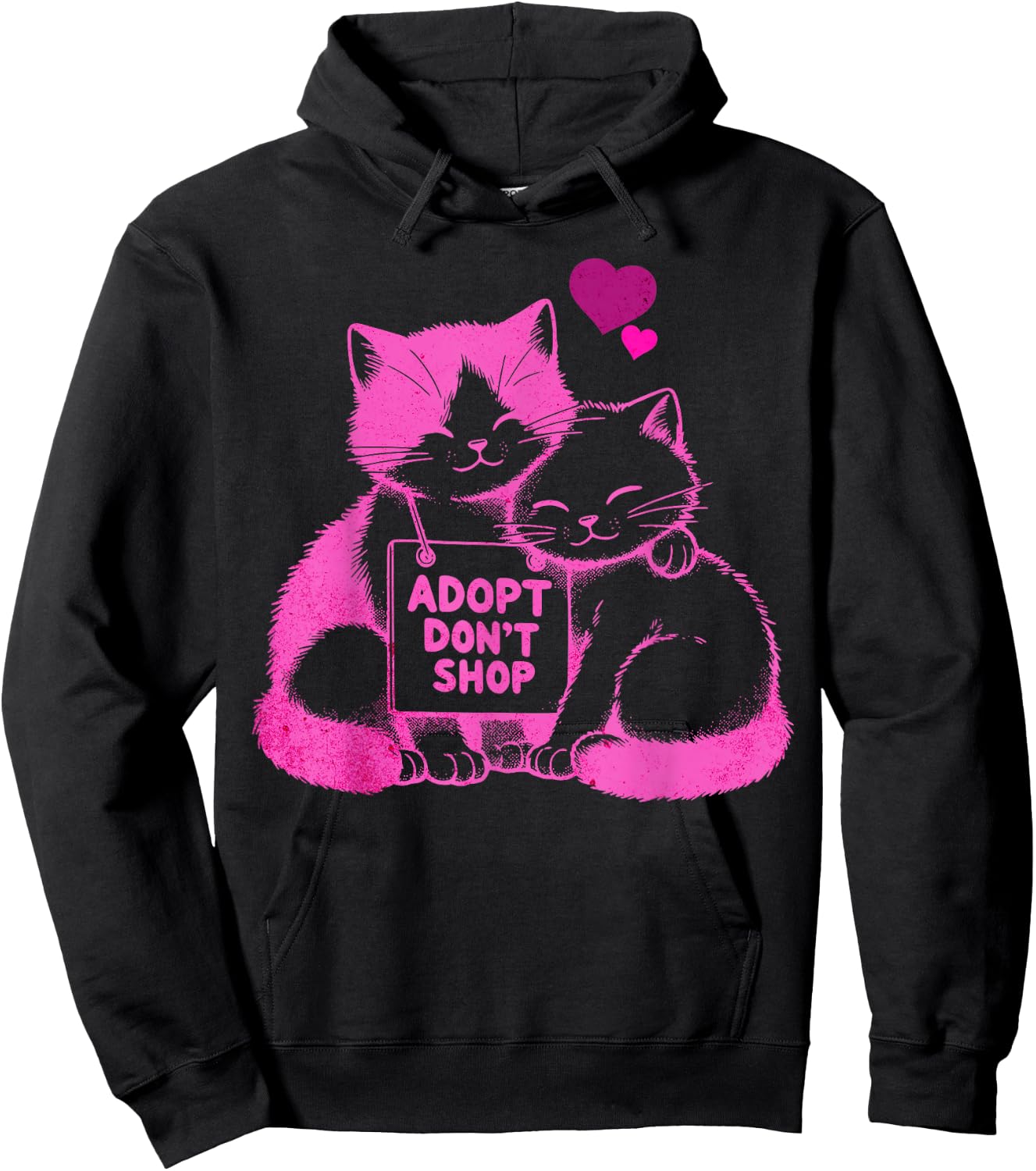 Adopt Don't Shop Cat Rescue for Cat Lovers Animal Advocates Hoodie - Hoodie | Black
