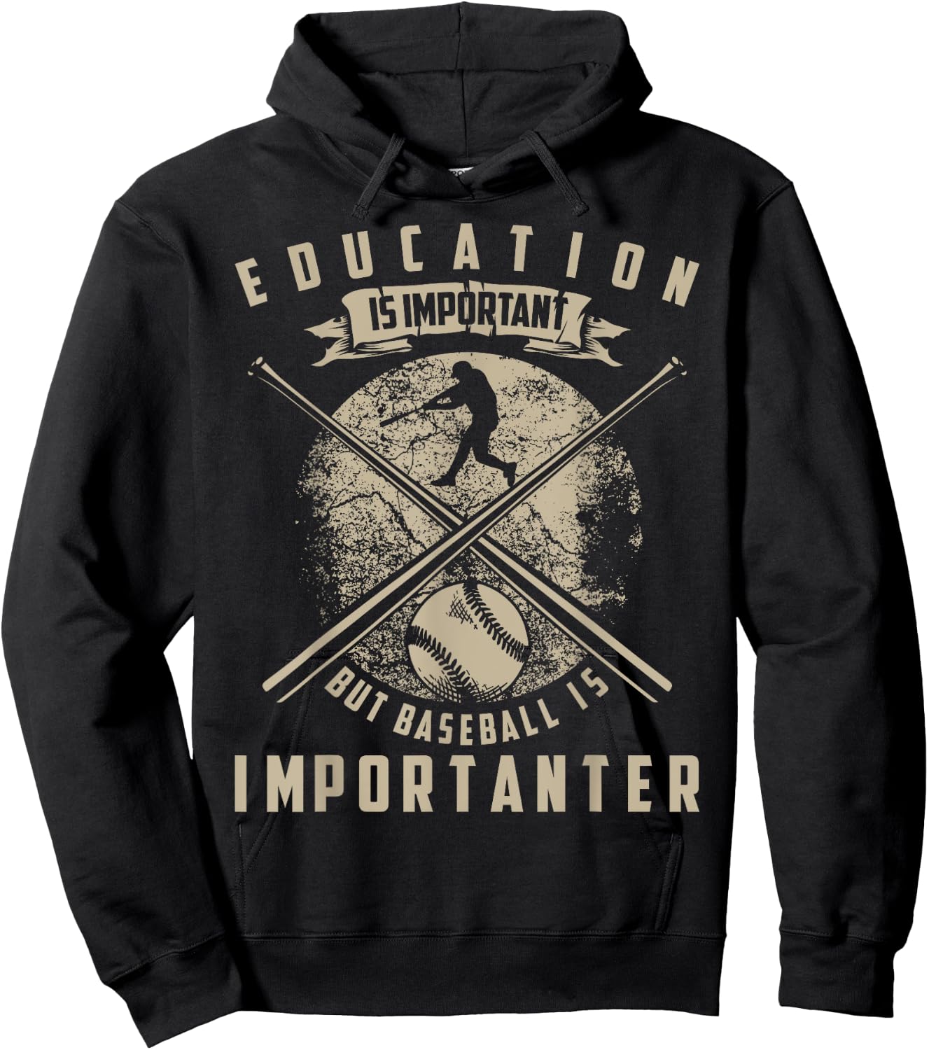 Education Is Important But Baseball Is Importanter Gift Hoodie - Hoodie | Black