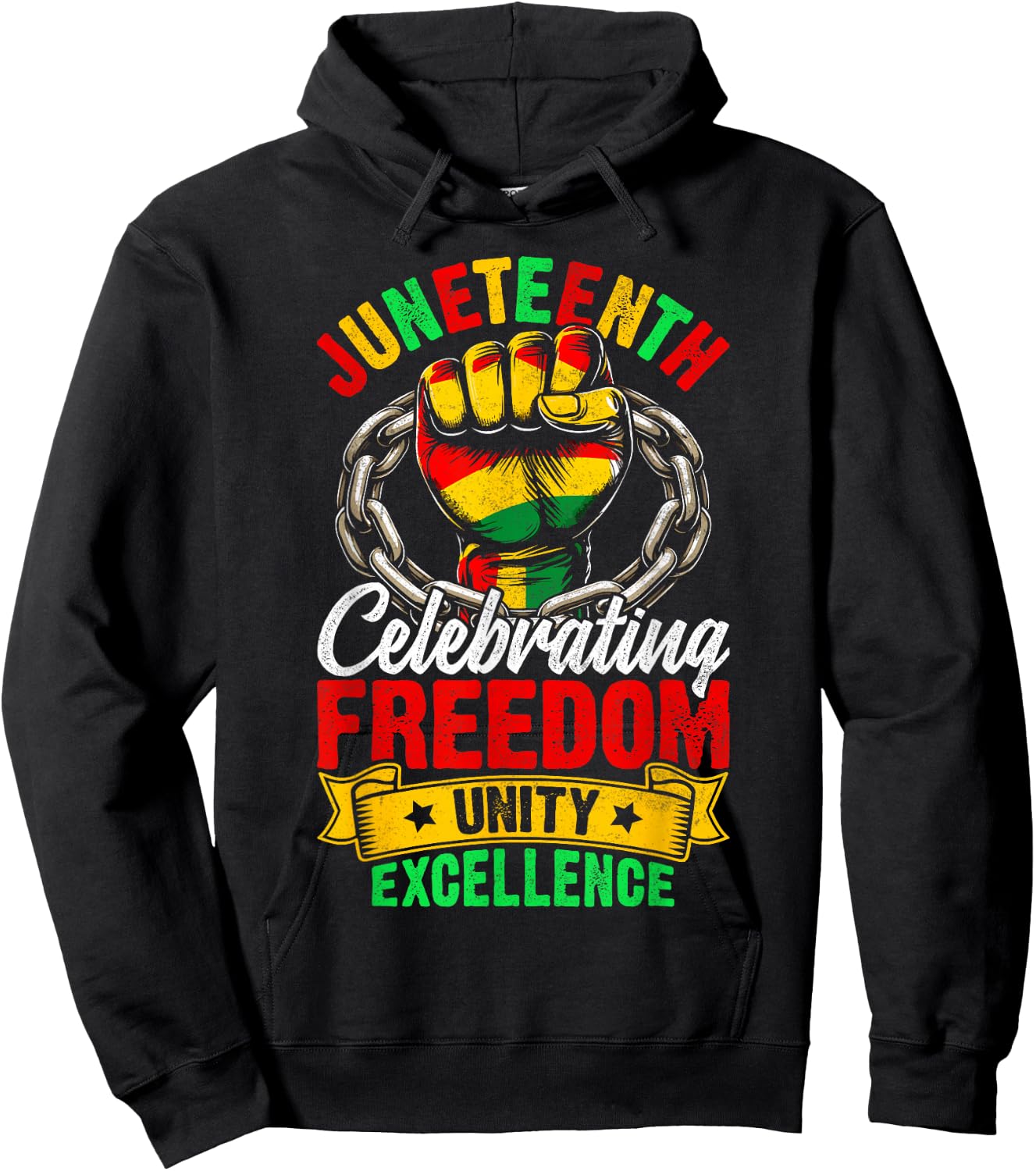 Juneteenth Freedom Fist Unity Strength Black History Hoodie - Hoodie | Black