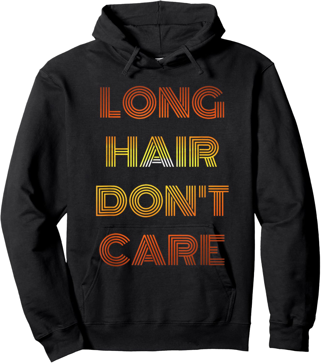 Long Hair Don't Care , Funny Hoodie - Hoodie | Black