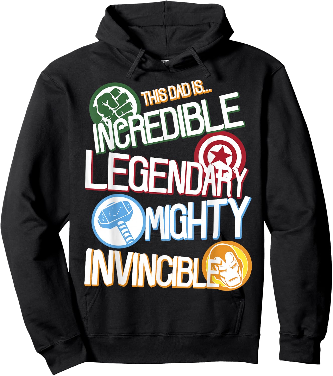 Marvel Comics Avengers Father's Day This Dad is Legendary Hoodie - Hoodie | Black