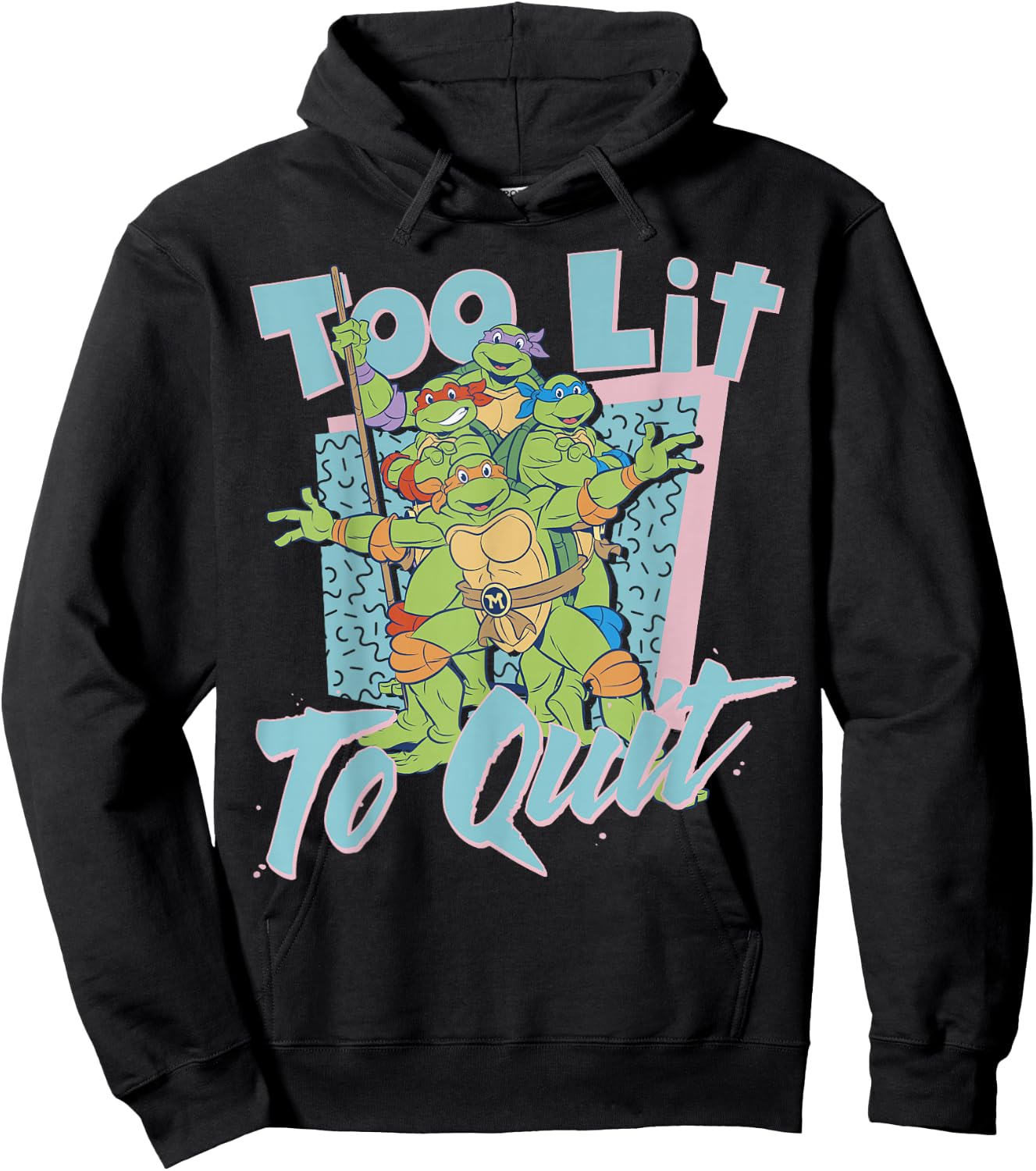 Teenage Mutant Ninja Turtles Too Lit to Quit -Shirt Hoodie - Hoodie | Black