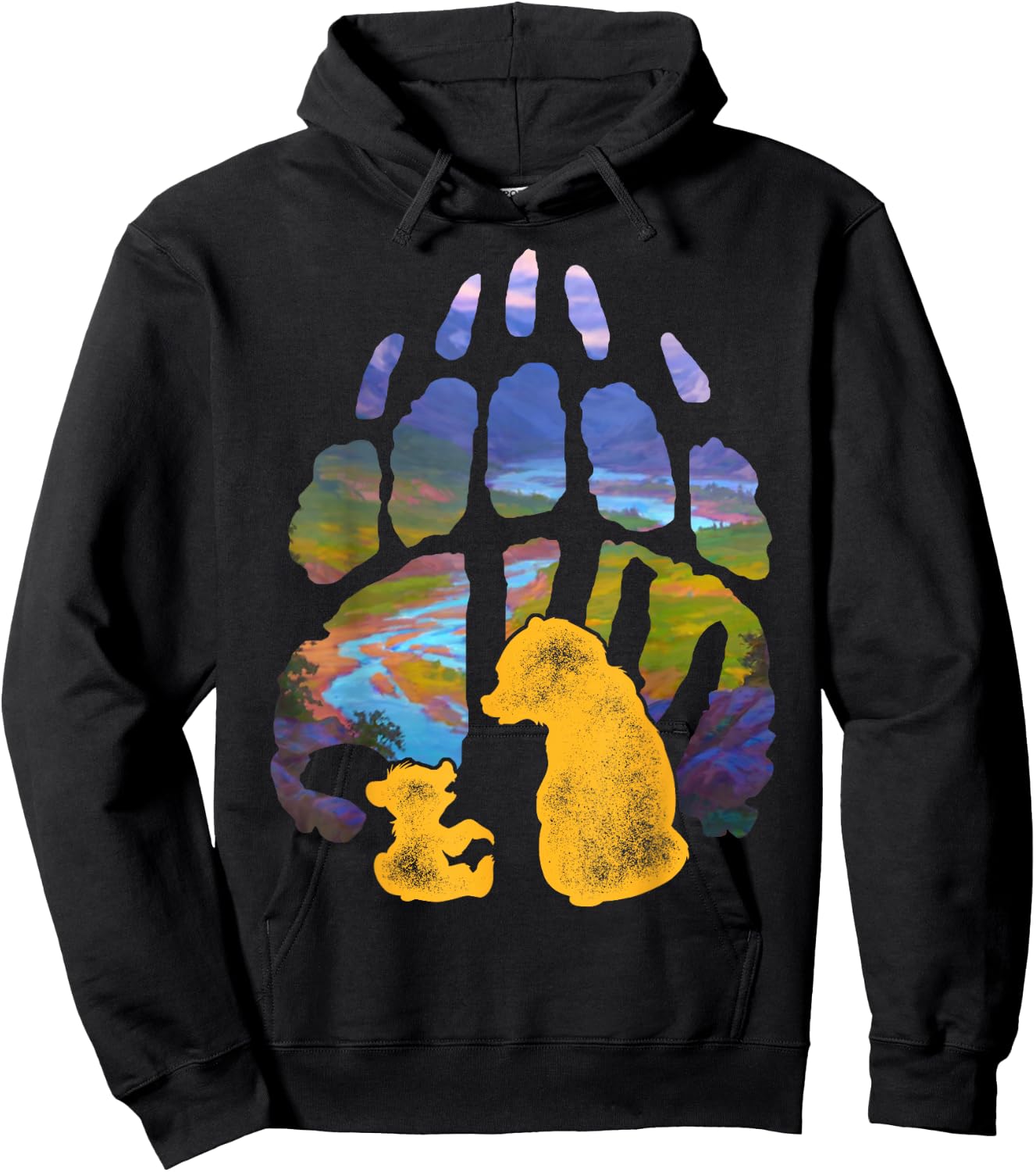 Disney Brother Bear Kenai Koda Paw Silhouette Hoodie - Hoodie | Black