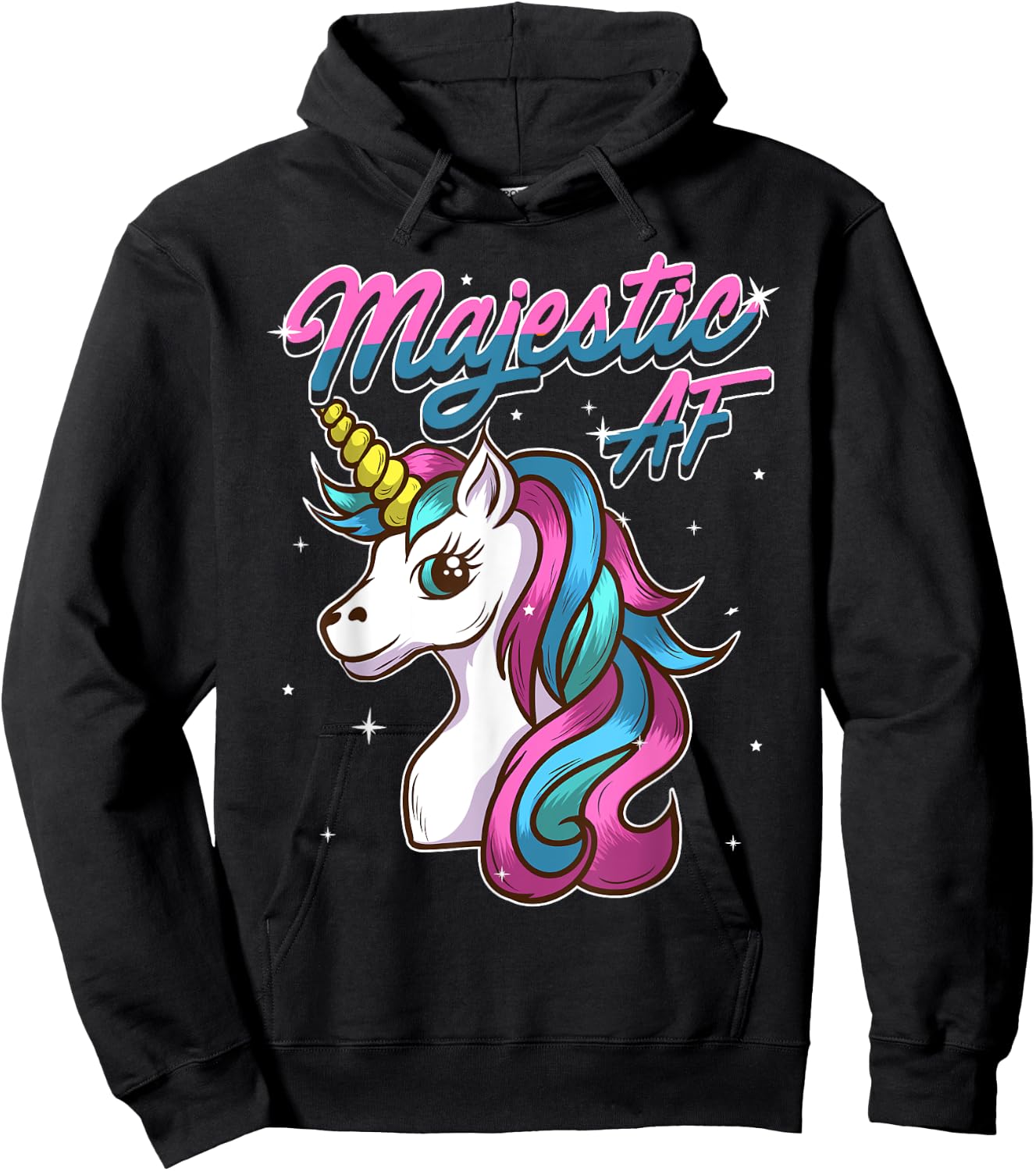 Unicorn T Shirt Majestic AF T Shirt Unicorn Shirts Hoodie - Hoodie | Black