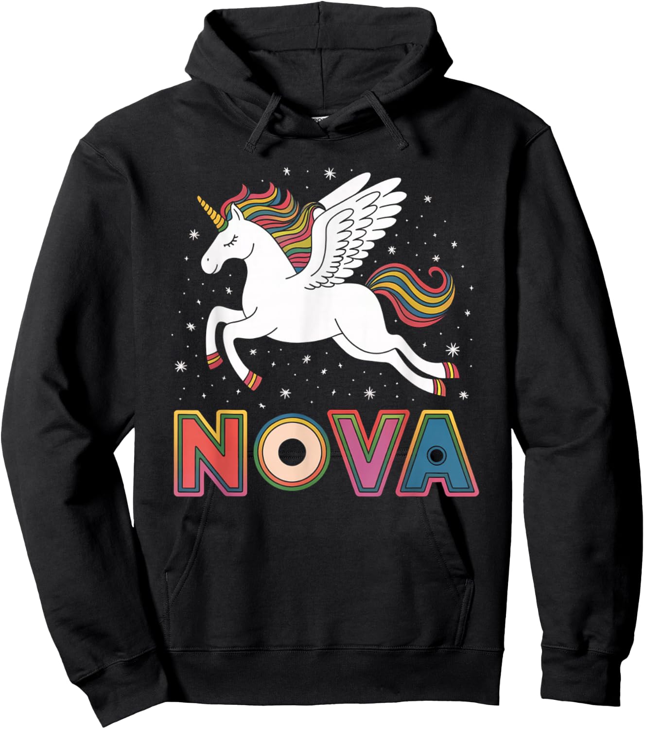 Magical Nova Unicorn Girl First Name Design Hoodie - Hoodie | Black