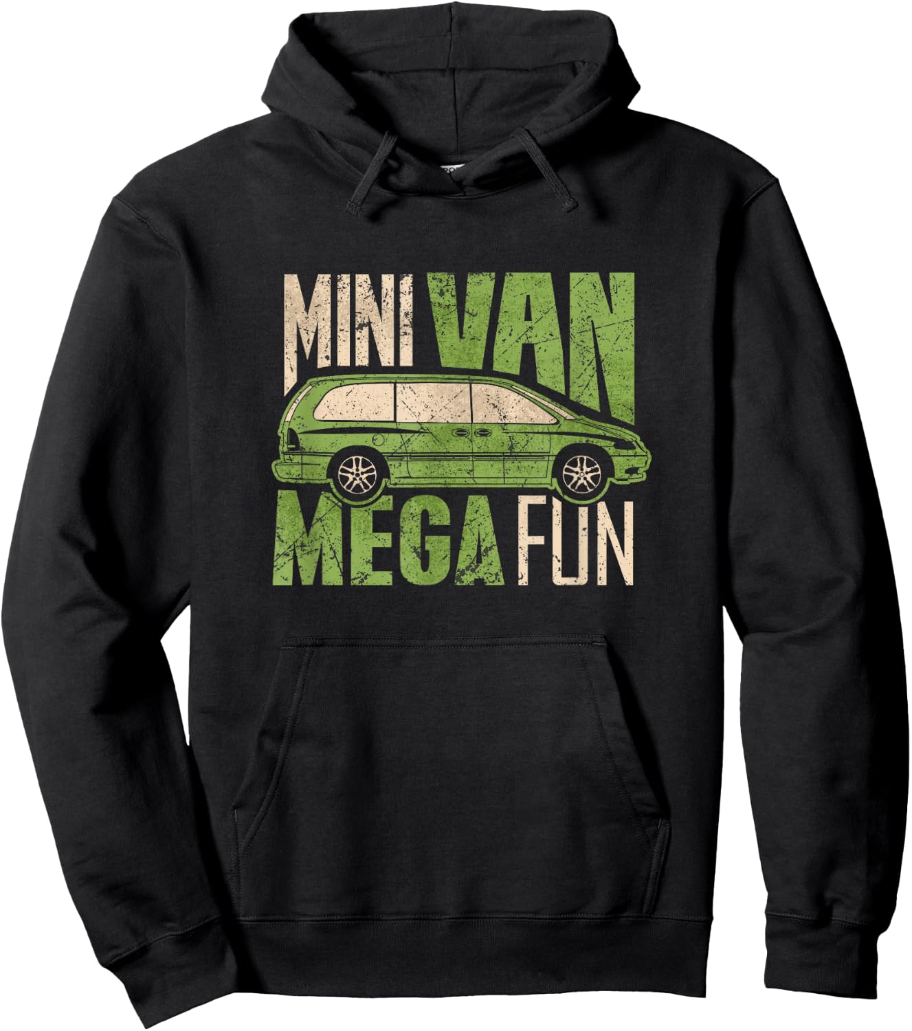 Funny Mini Van Mega Fun Mom Dad Hoodie - Hoodie | Black