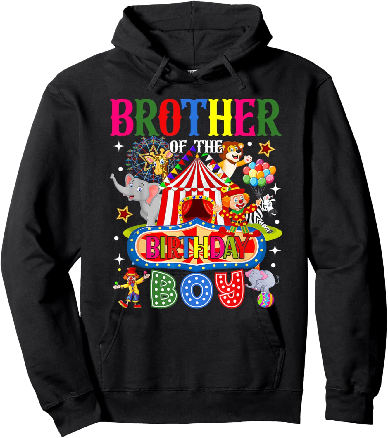 Brother of The Birthday Boy Circus Carnival Theme Party Hoodie - Hoodie | Black