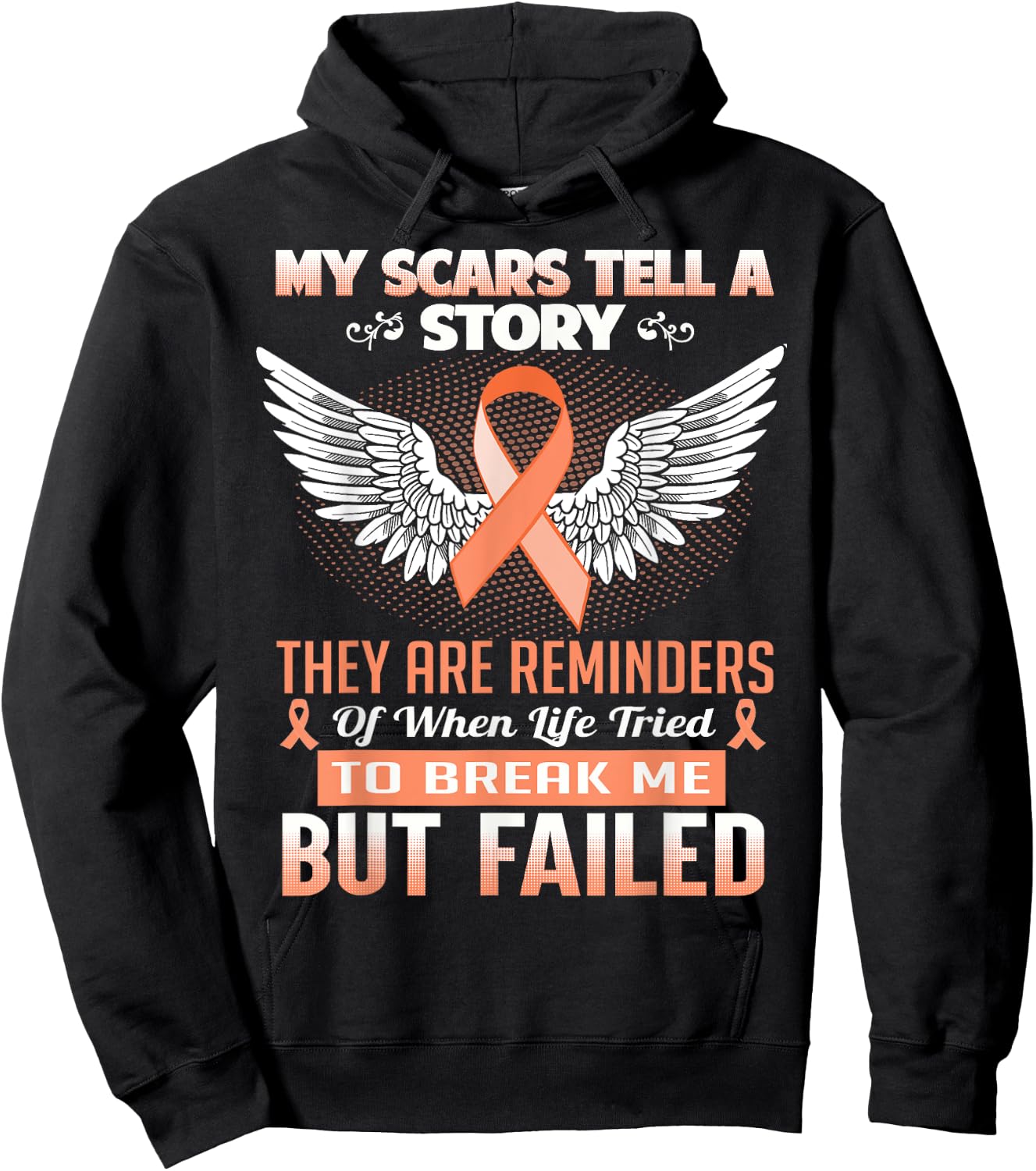 My Scars Tell A Story - Uterine Cancer Awareness Shirt Hoodie - Hoodie | Black