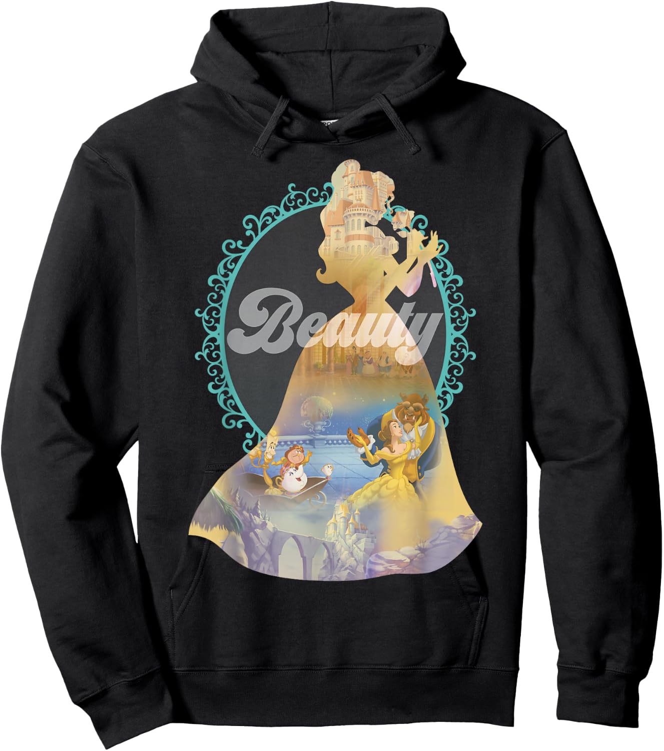 Disney Beauty and the Beast Enchanted Dance Belle Silhouette Hoodie - Hoodie | Black