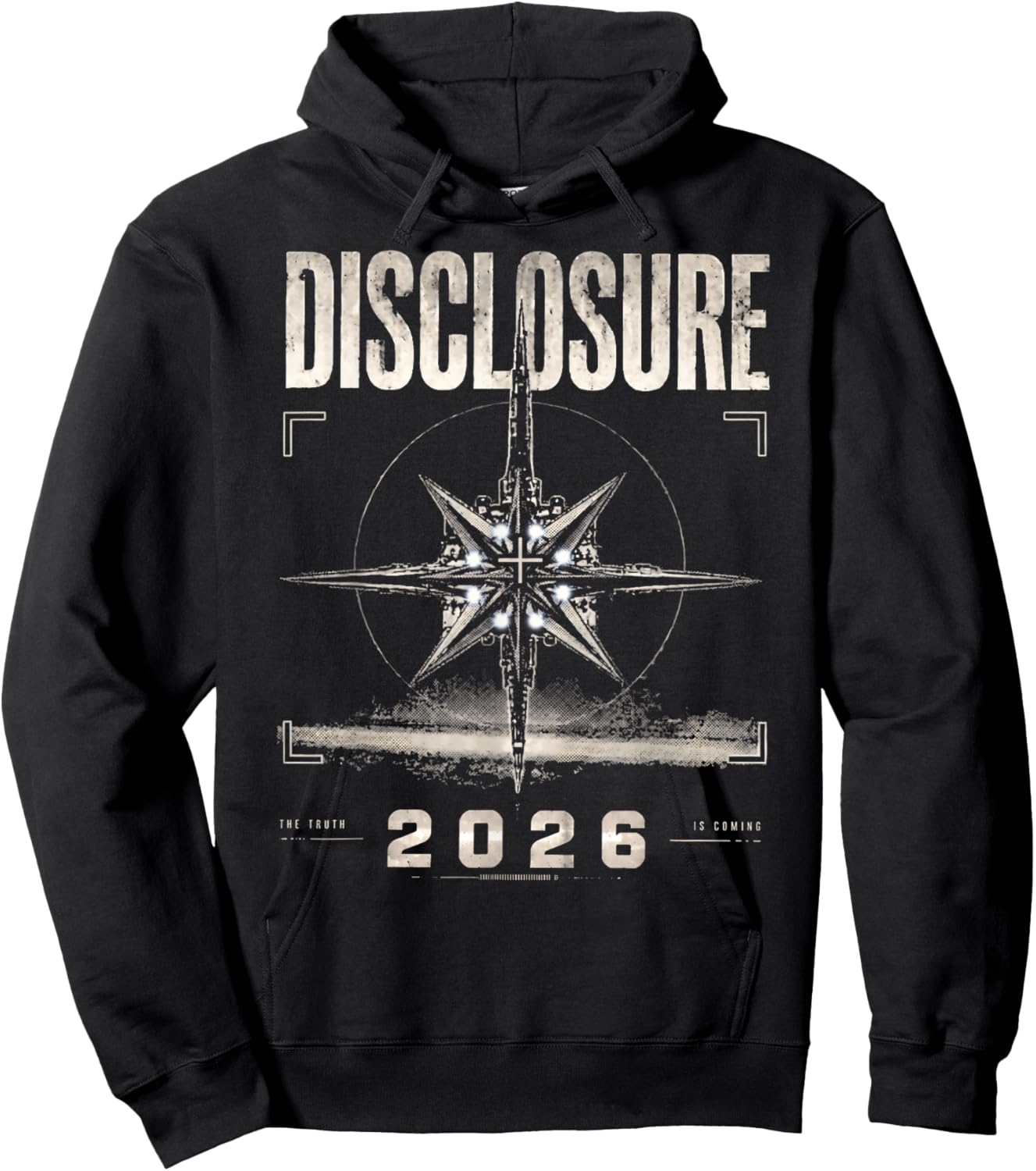 Disclosure 2026 Alien UFO Truth is Coming Vintage Hoodie - Hoodie | Black