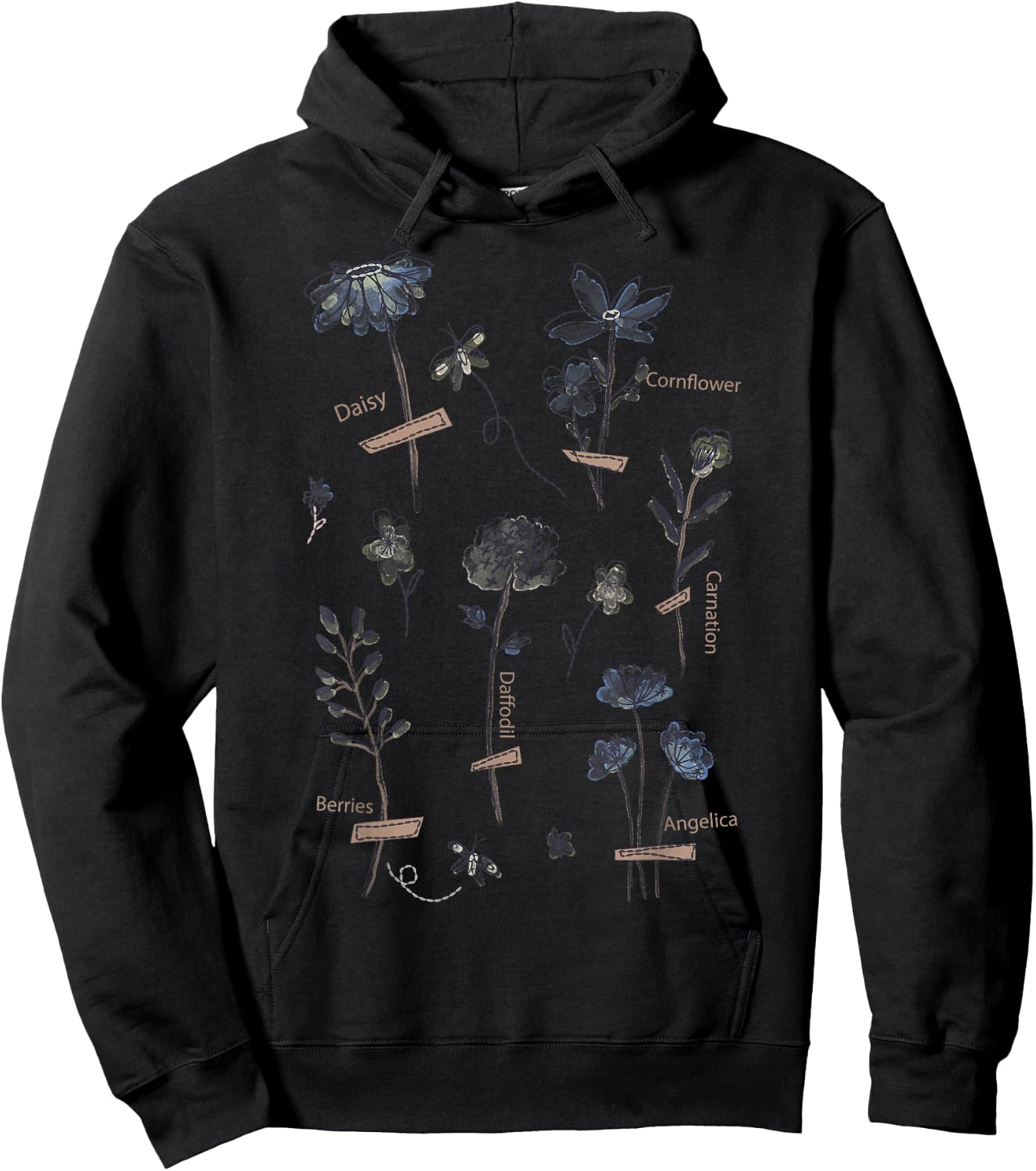 Plant These Save The Bees Botanical Vintage WildFlowers Girl Hoodie - Hoodie | Black
