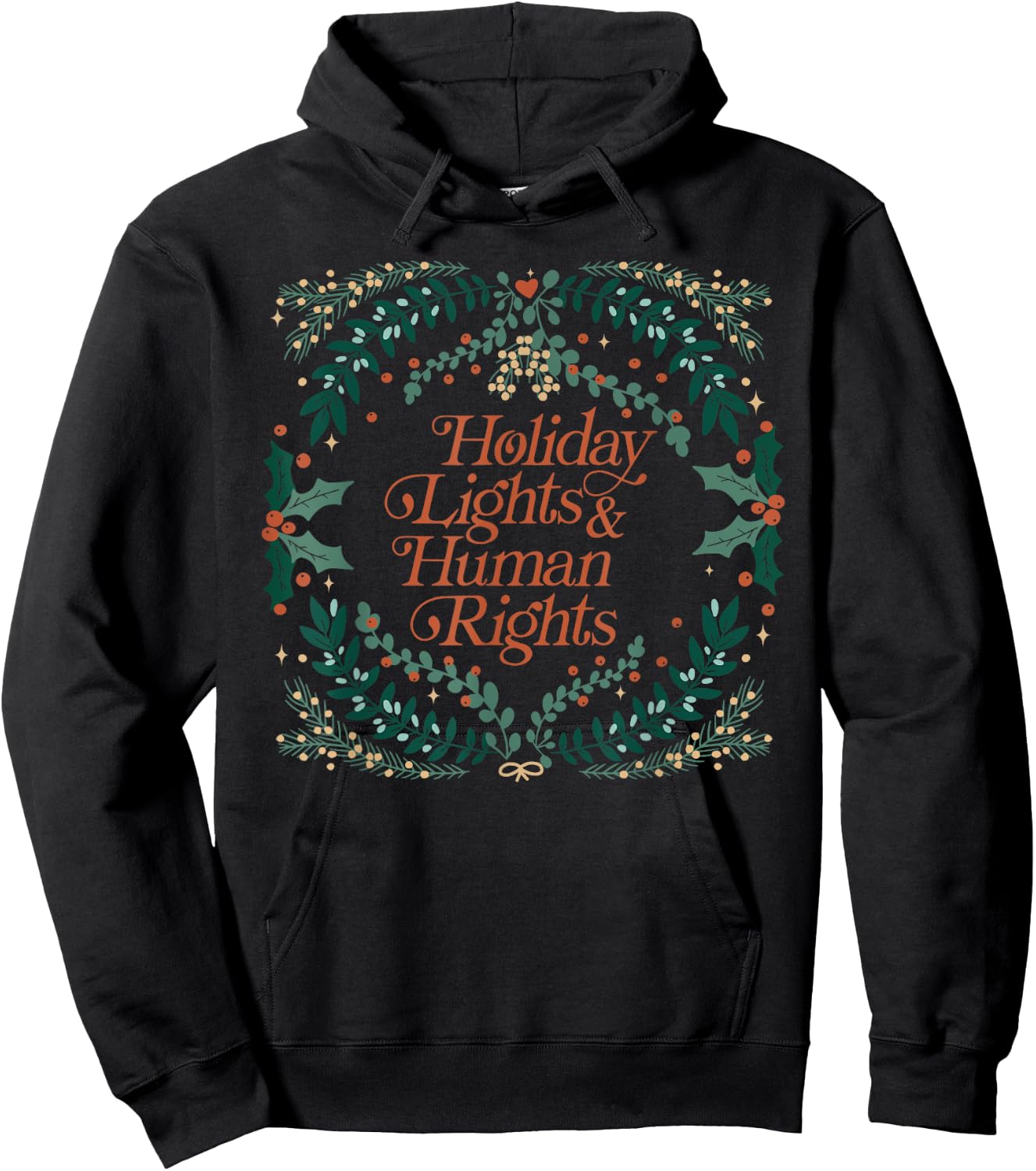 Retro Holiday Lights and Equal Rights Feminists Christmas Hoodie - Hoodie | Black