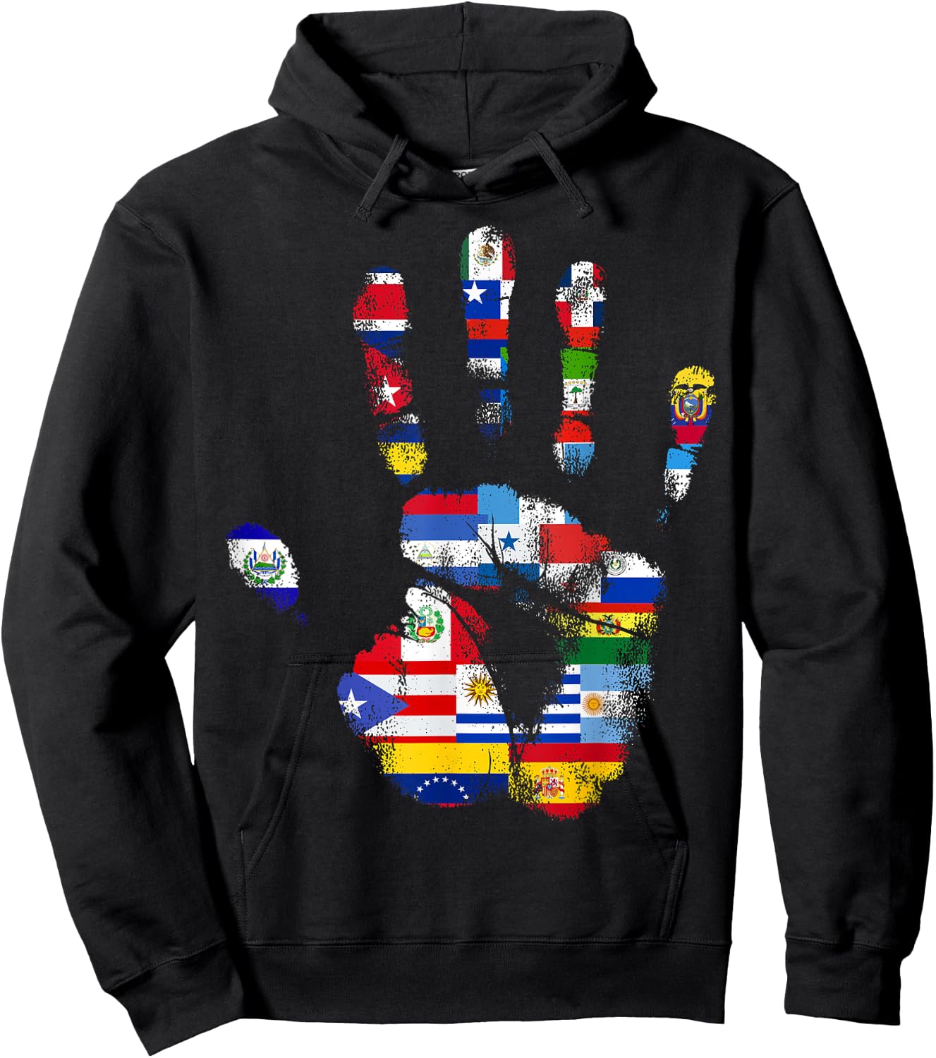 National Hispanic Heritage Month Latin America Latino Flags Hoodie - Hoodie | Black