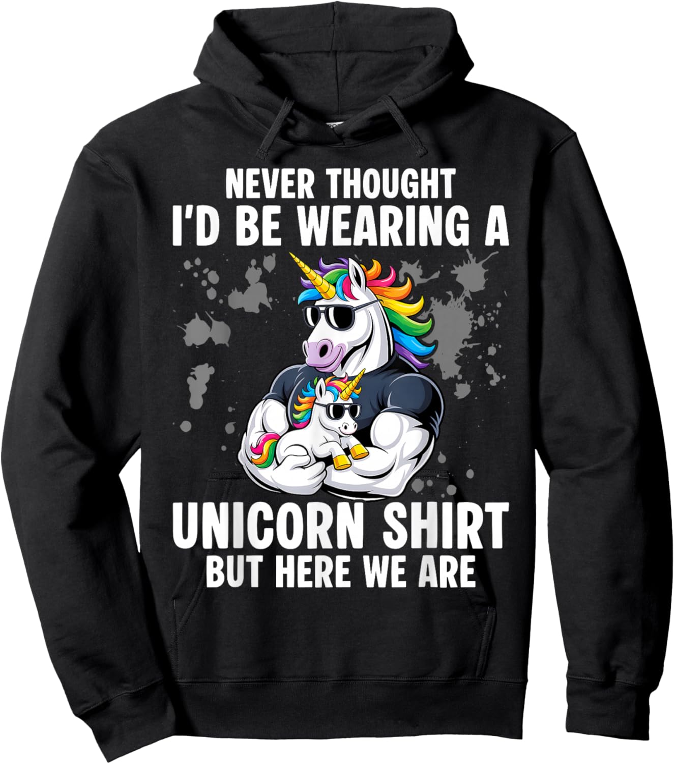 Fathers Day I Wear A Unicorn Dadacorn Funny Hoodie - Hoodie | Black