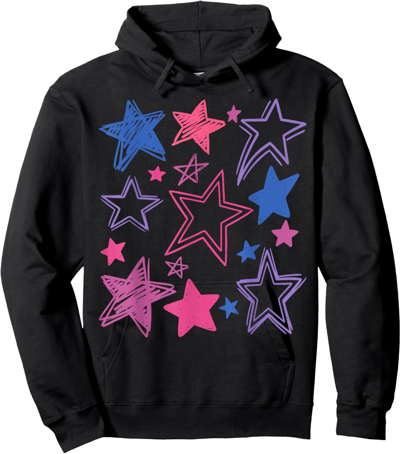 Subtle Bi Pride Stars Bisexual LGBTQ Pride Month Hoodie - Hoodie | Black