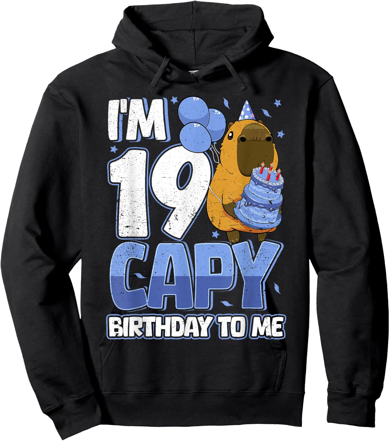 19 Years Capy Birthday to me Boys 19th Birthday Capybara Hoodie - Hoodie | Black