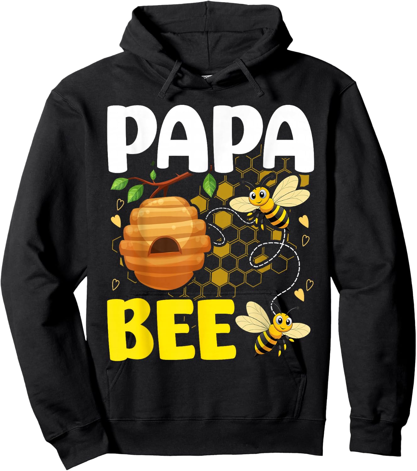 Papa Bee Family Matching Beekeeping Dad Daddy Men Hoodie - Hoodie | Black