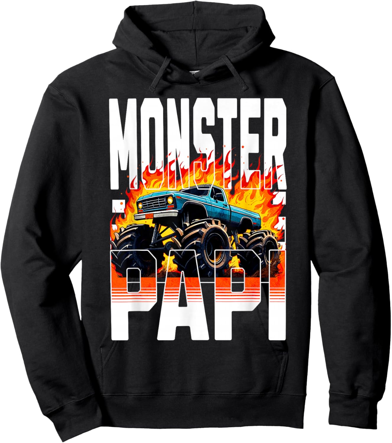 Monster Truck Papi Family Matching Monster Truck Fans Hoodie - Hoodie | Black