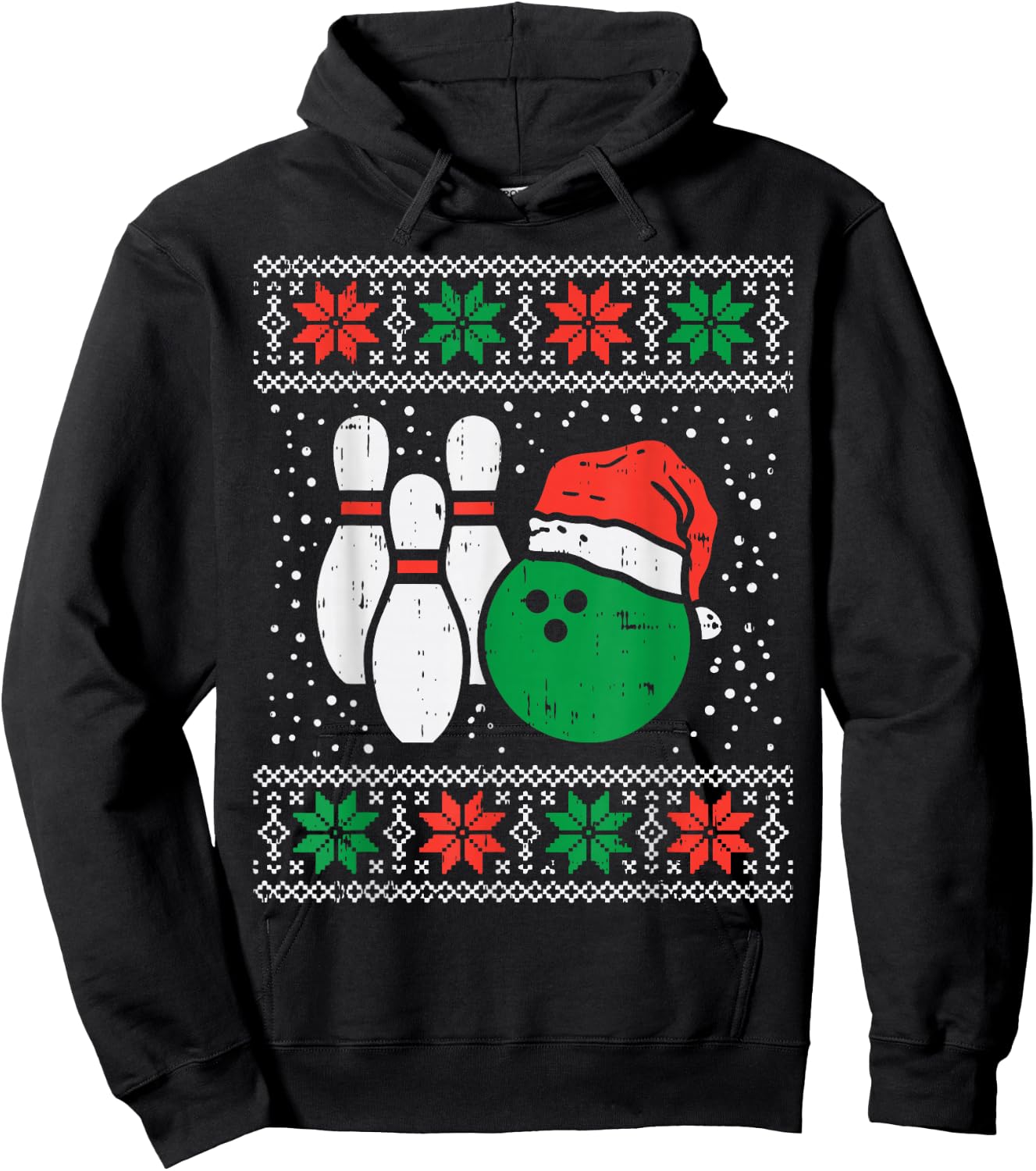Bowling Ugly Christmas Sweater Sport Bowls Xmas Men Gift Hoodie - Hoodie | Black
