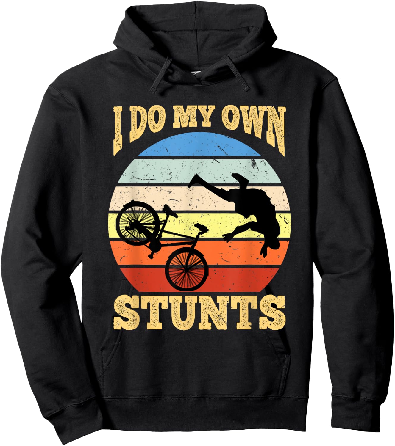 I Do My Own Stunts Mountain Bike MTB Get Well Soon Gift Hoodie - Hoodie | Black