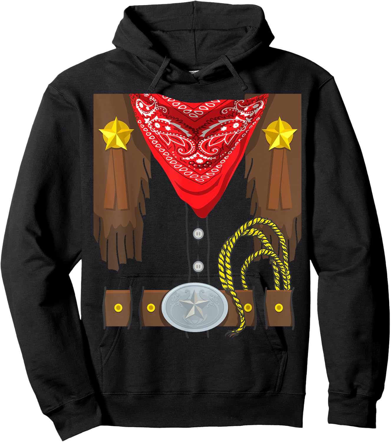 Cowboy Halloween Costume Rodeo Sheriff Hoodie - Hoodie | Black