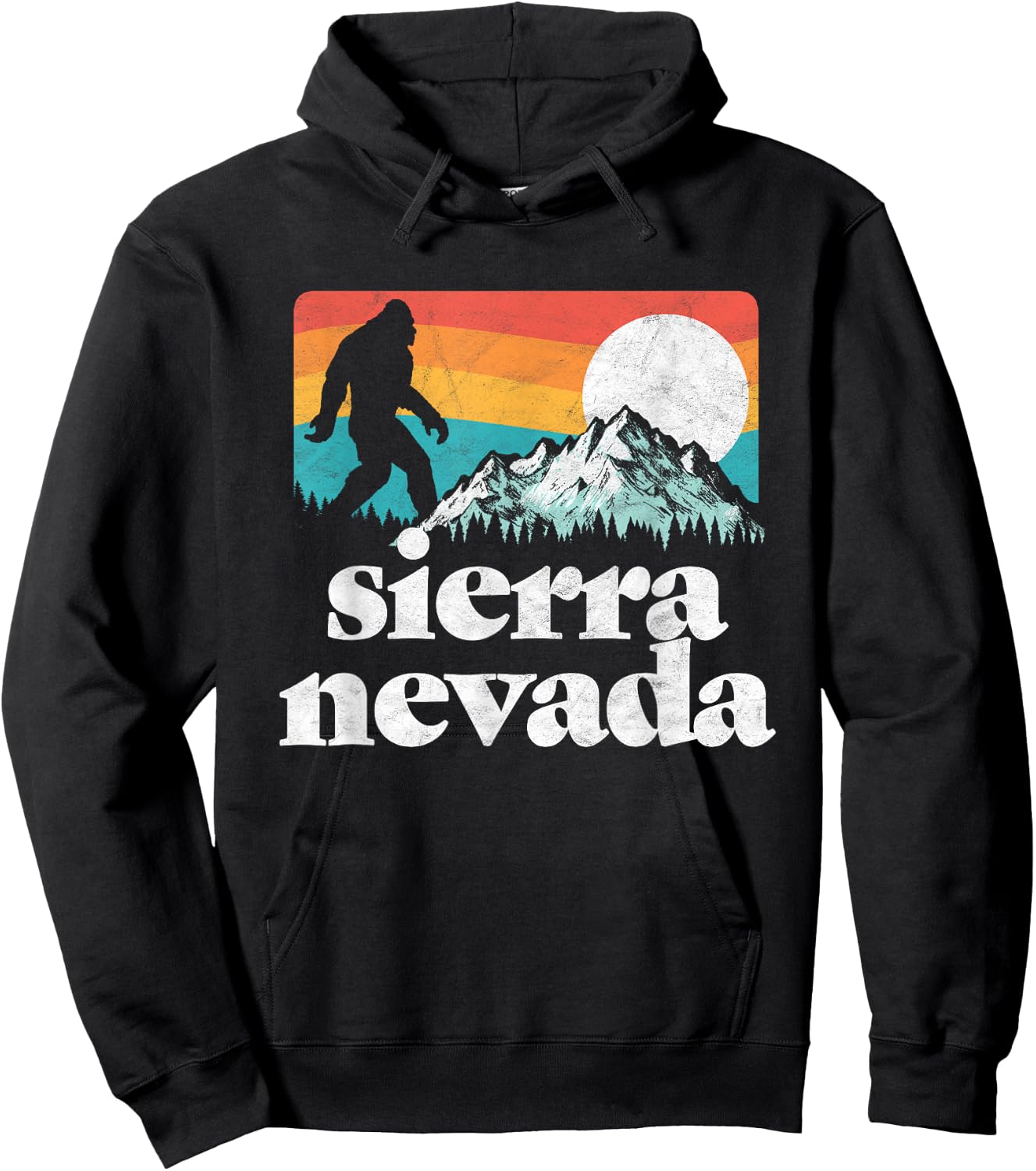 Sierra Nevada Mountains Bigfoot Believe Outdoor Nature Hoodie - Hoodie | Black