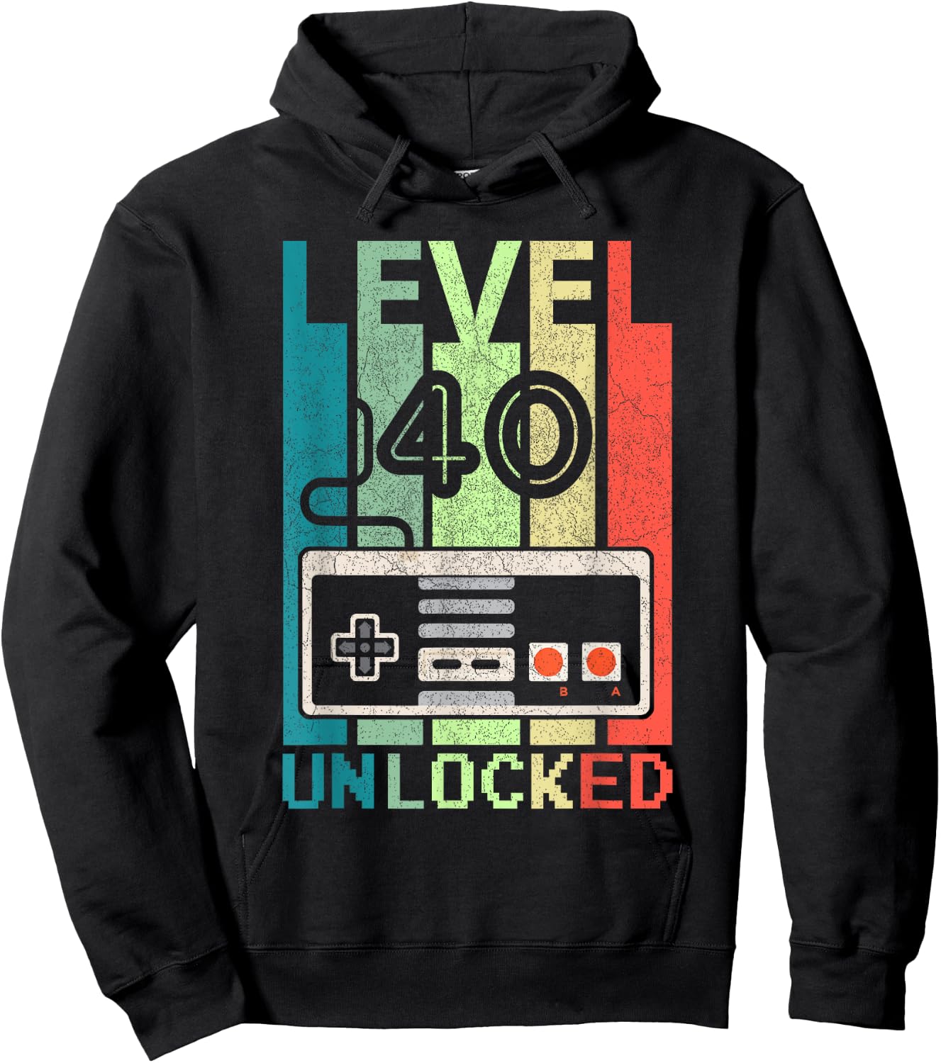 Level 40 Unlocked Video Gamer 40th Birthday Gifts Hoodie - Hoodie | Black