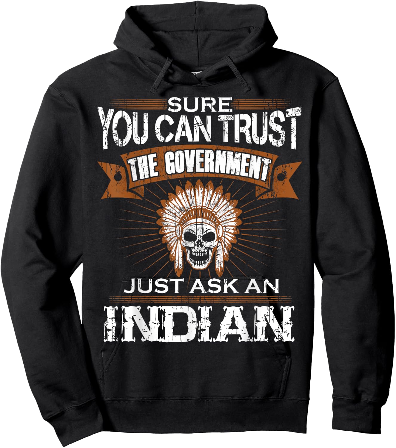 Sure You Can Trust The Government Just Ask An Indian Hoodie - Hoodie | Black