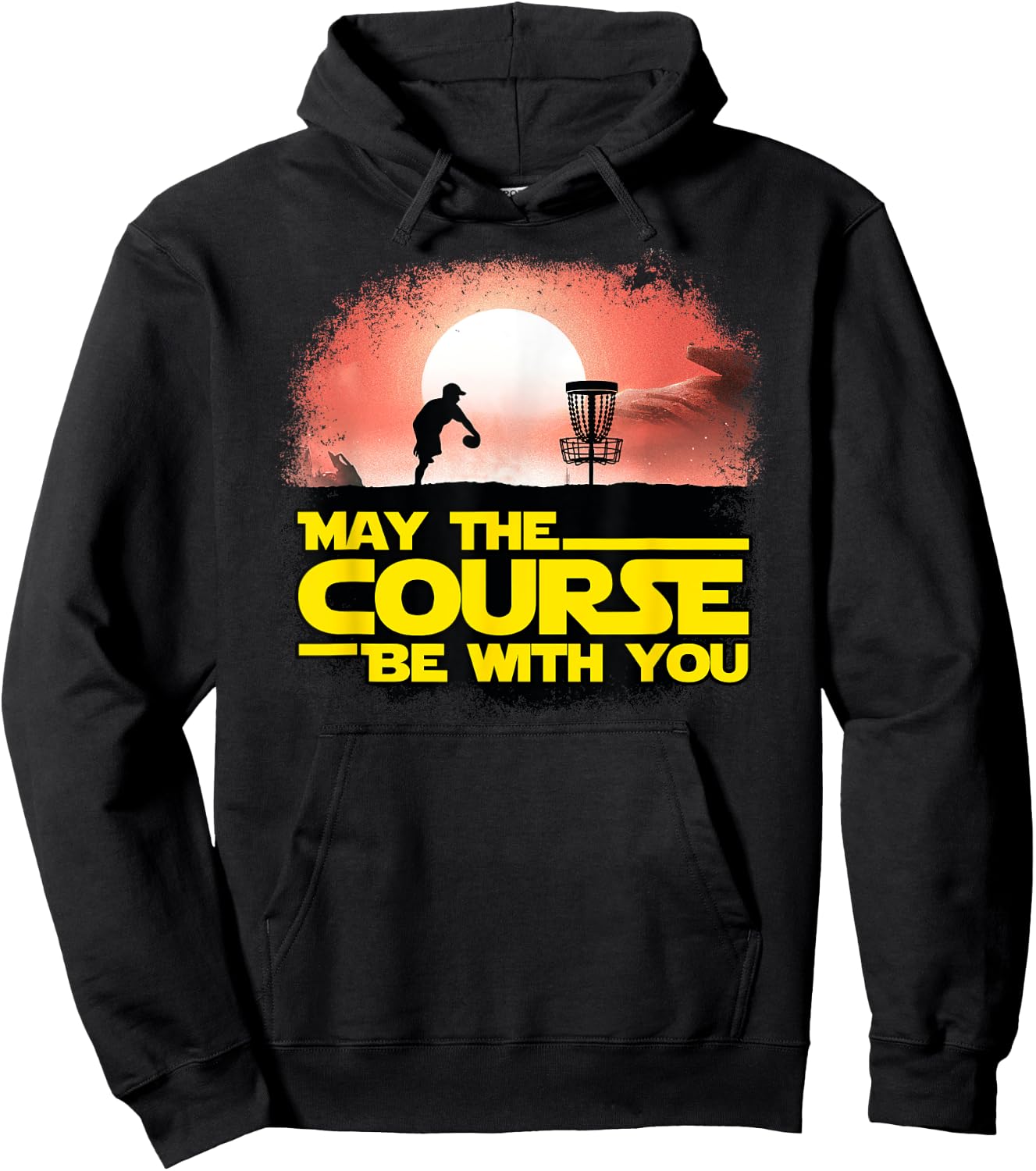May The Course Be With You - Golf Gifts - Disc Golf Hoodie - Hoodie | Black