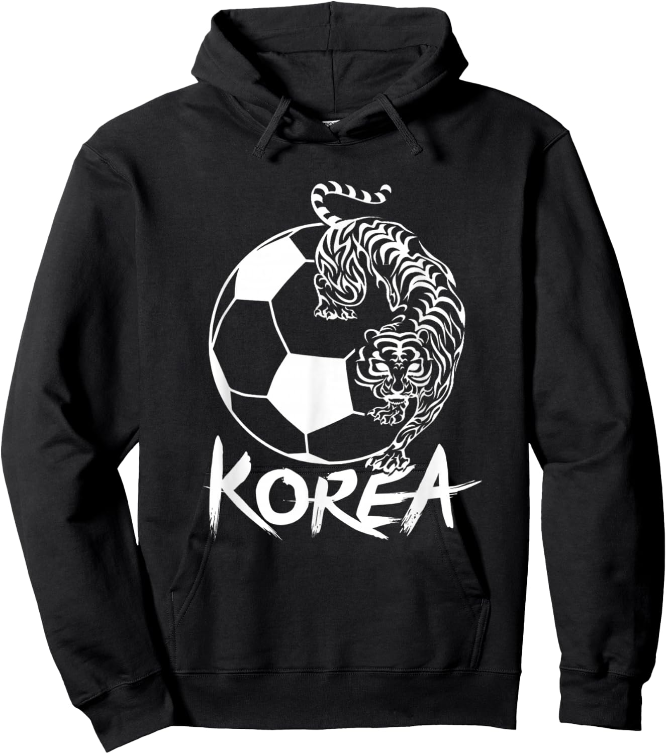 South Korean Soccer Football Fan Tiger Hoodie - Hoodie | Black