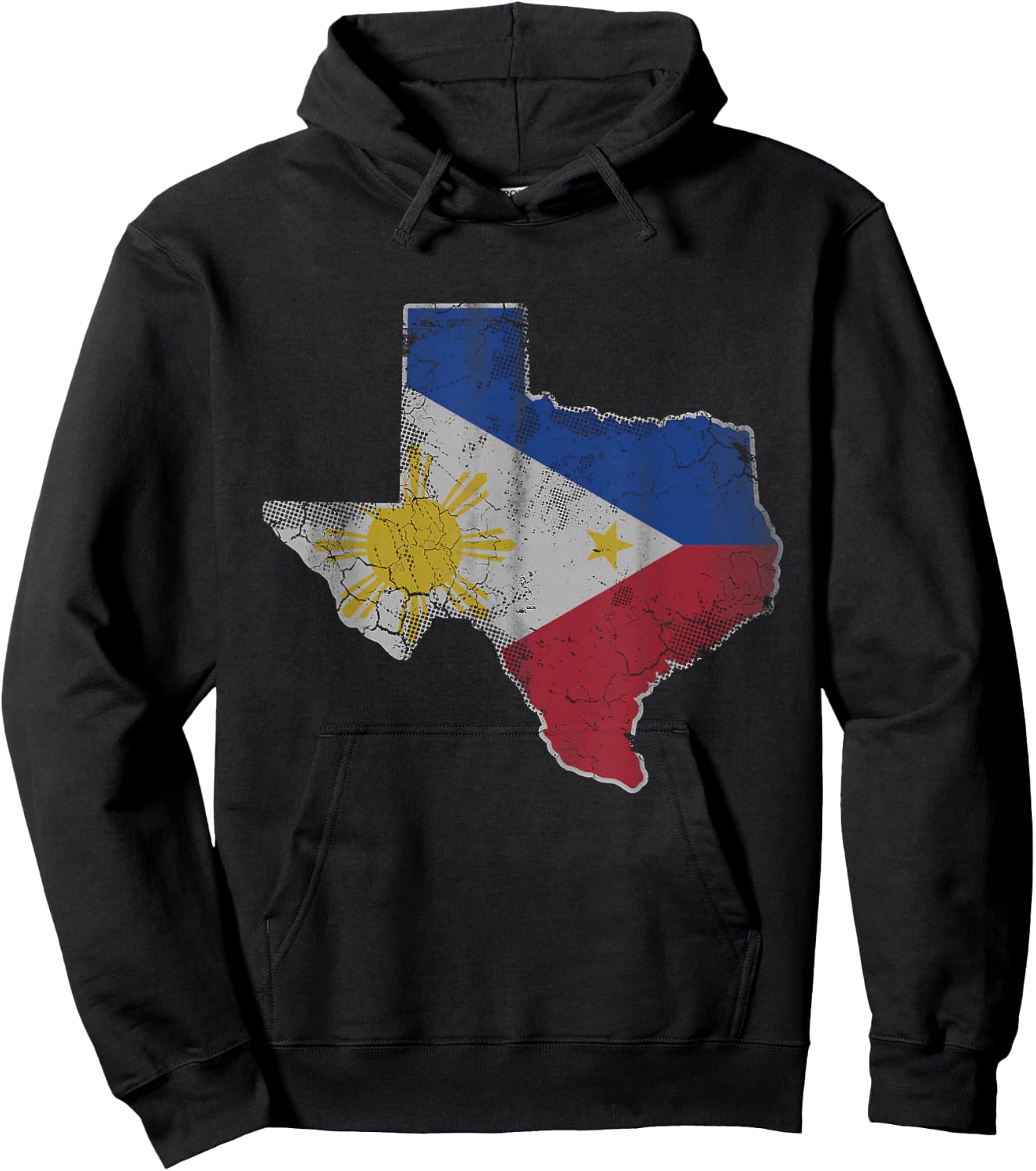 Texas Filipino American Flag Map Philippines Family Men Kids Hoodie - Hoodie | Black