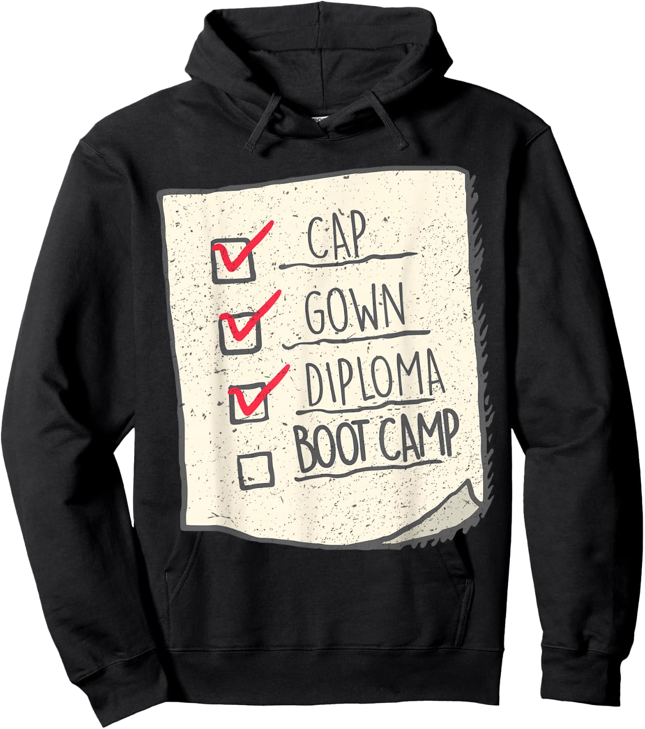 Graduation Shirt | Boot Camp Checklist Hoodie - Hoodie | Black