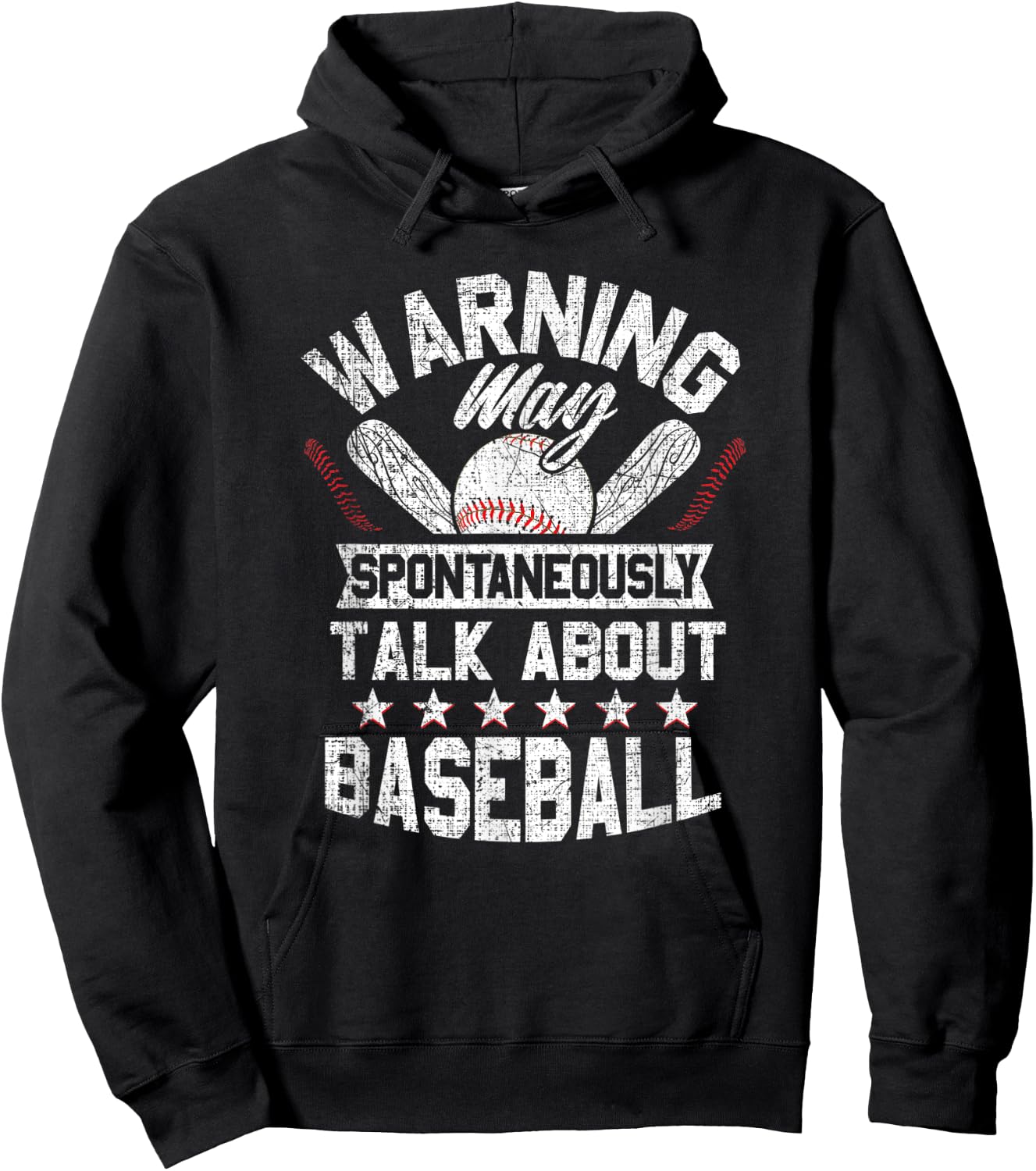 Warning - May Spontaneously Talk About Baseball Hoodie - Hoodie | Black