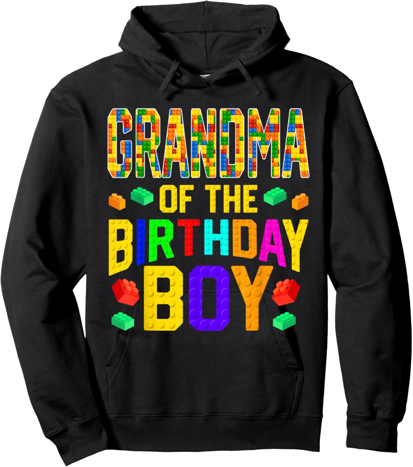 Grandma of The Birthday Boy Master Builder Building Blocks Hoodie - Hoodie | Black