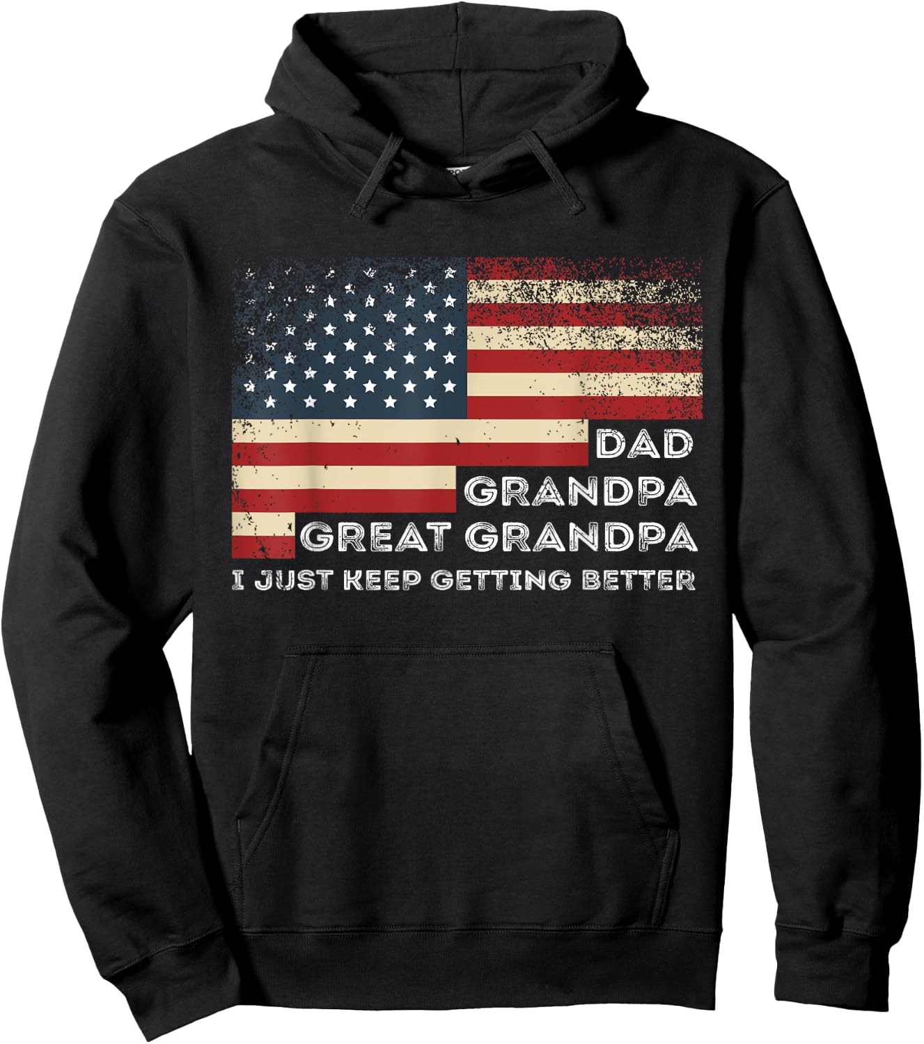 Fathers Day from Grandkids Dad Grandpa Great Grandpa Hoodie - Hoodie | Black