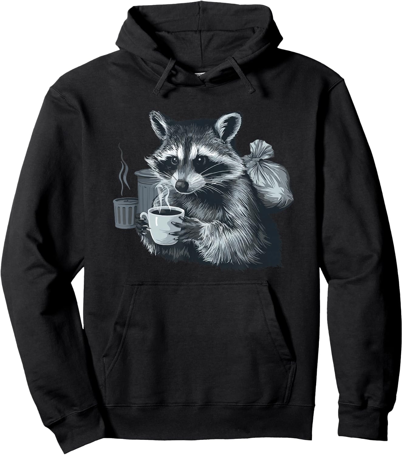Raccoon Drinking Coffee Trash Panda Raccoons Hoodie - Hoodie | Black