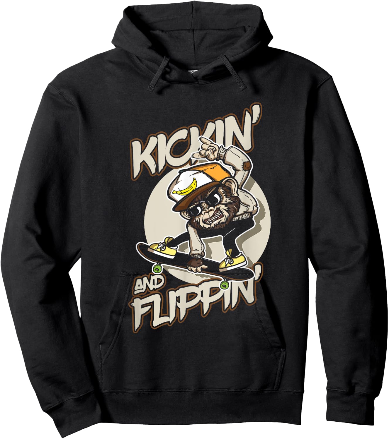 Skateboarder Kickin Flippin Skateboarding Hoodie - Hoodie | Black